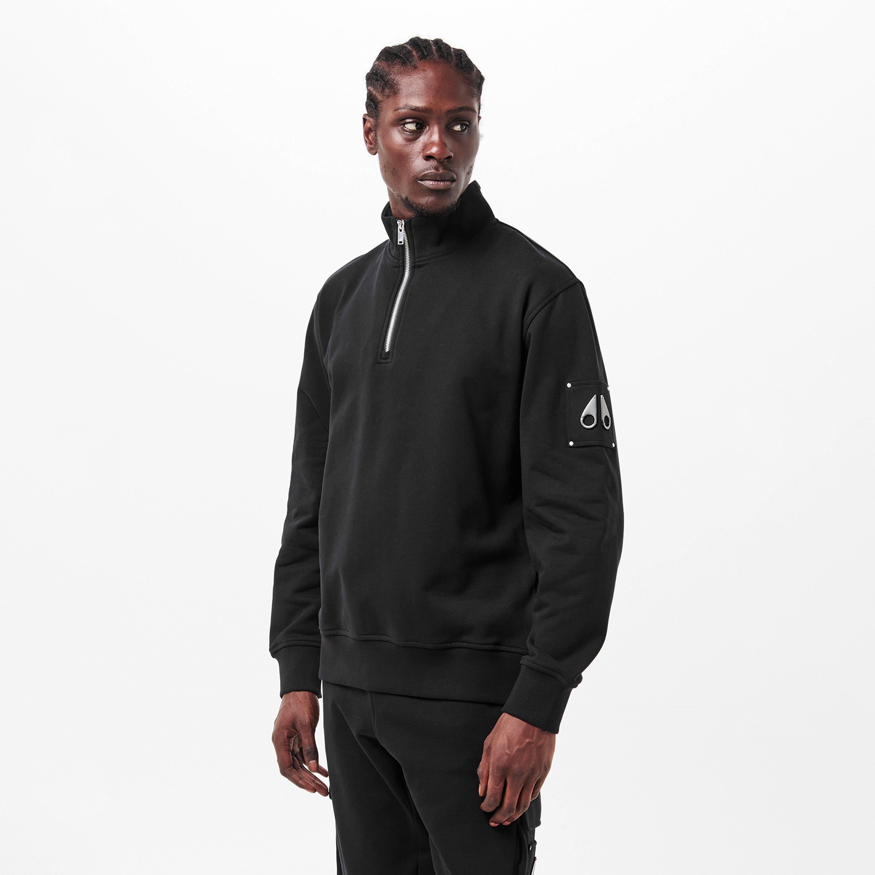 Black 292 - Moose Knuckles - Men's quarter Zip Fleece Top - 3
