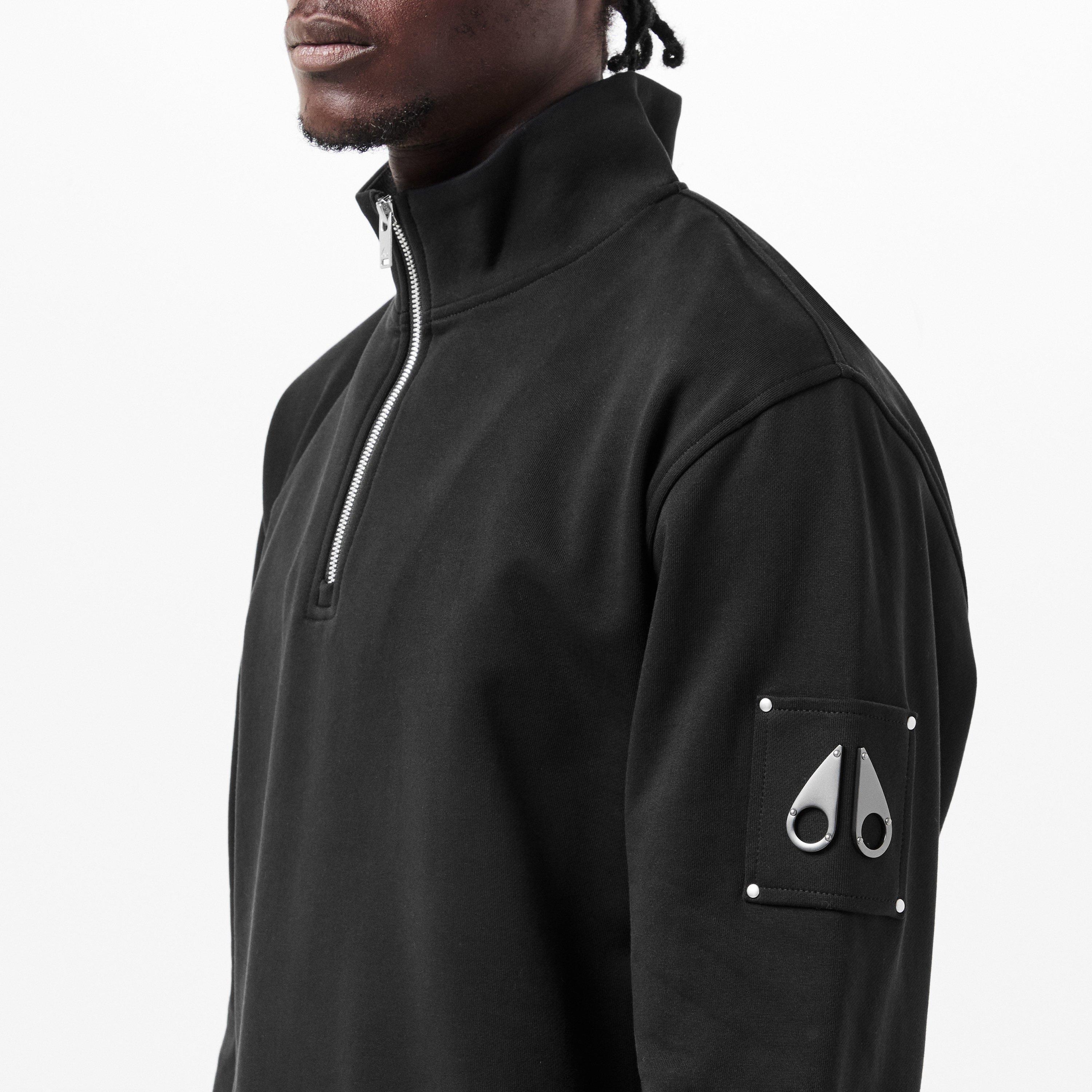 Black 292 - Moose Knuckles - Men's quarter Zip Fleece Top - 5