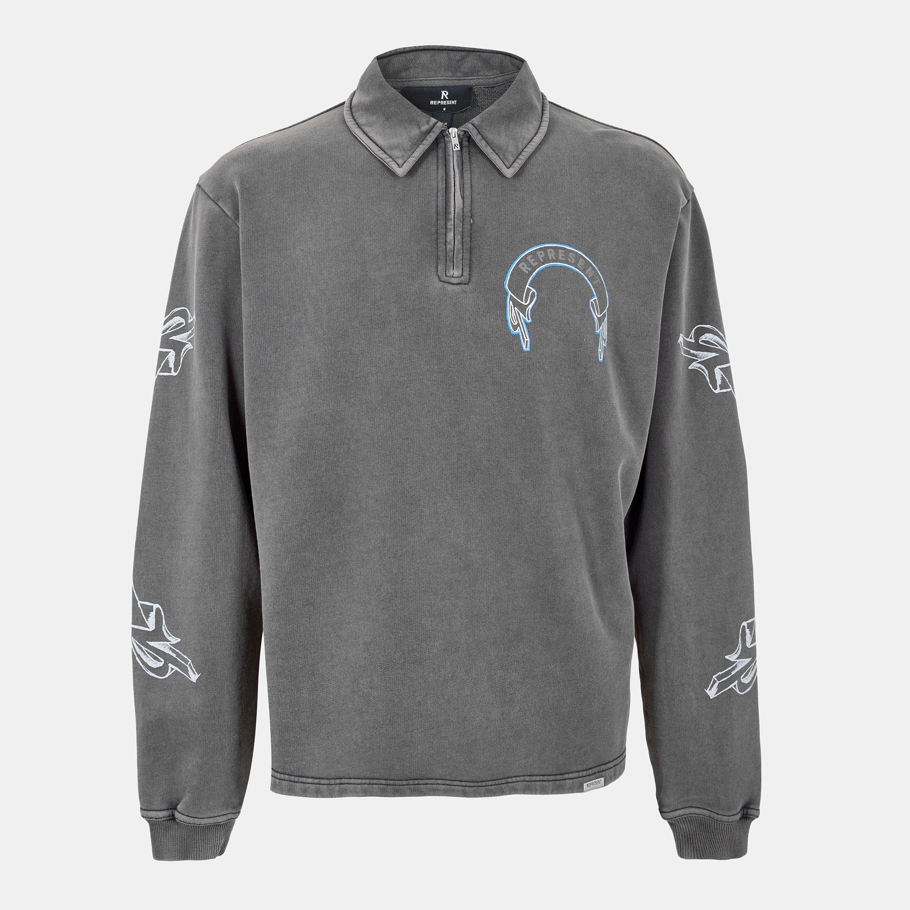 Represent Men's Rep Legacy 1/4 Zip Fleece - Vintage Grey - XL