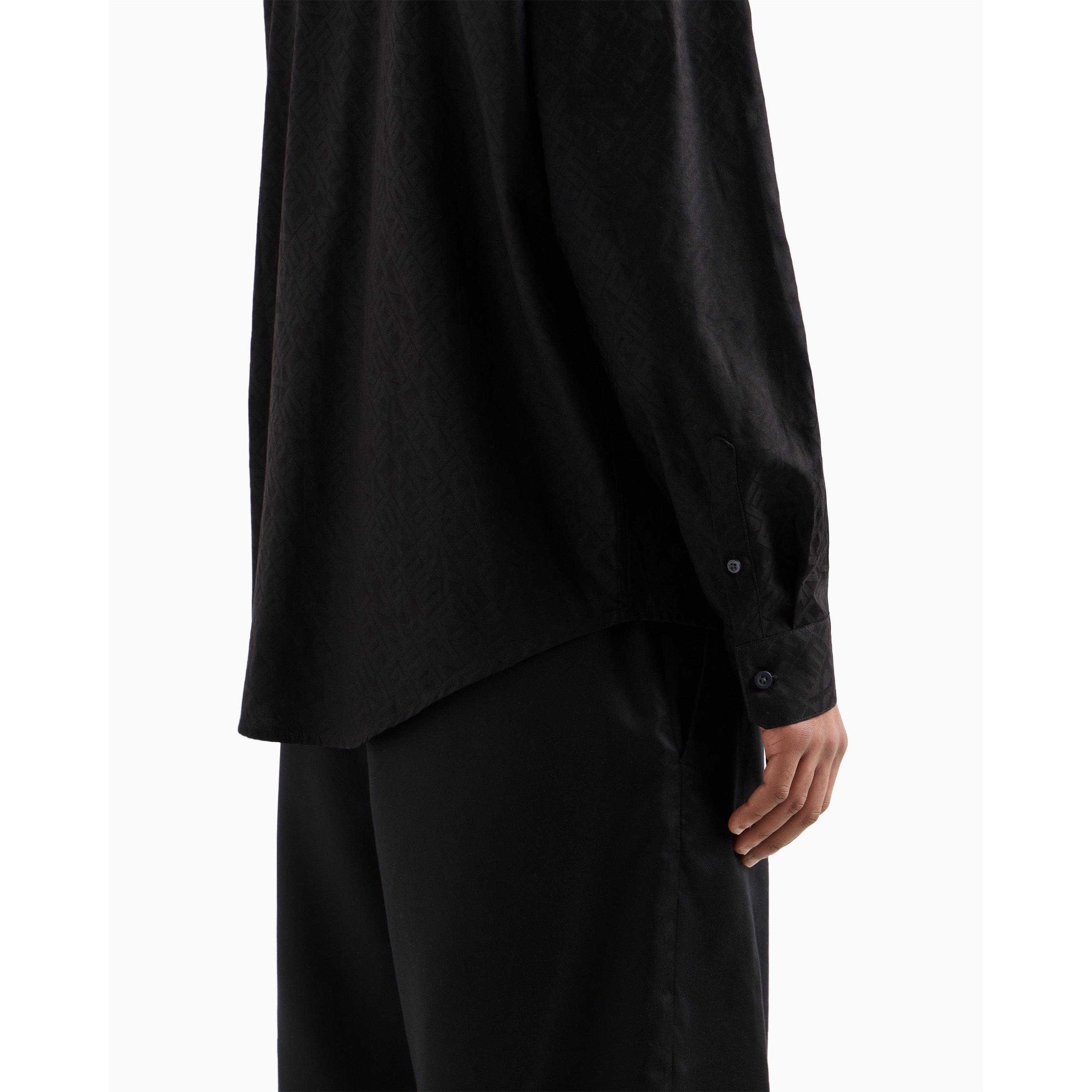 Black FC041 - Armani Exchange - Men's Long-Sleeve Patterned Shirt - 4