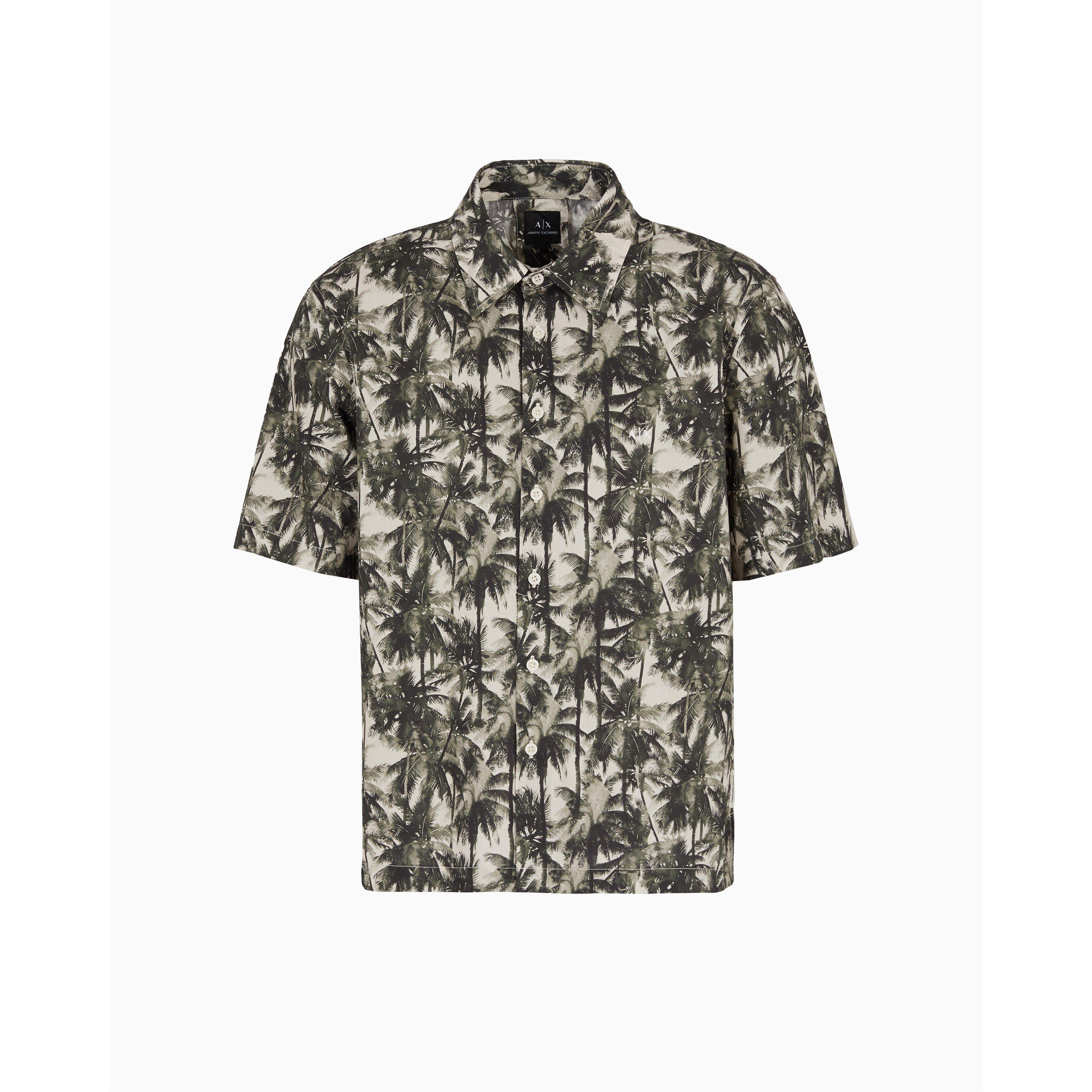 Green F0039 - Armani Exchange - Men's Short-Sleeve Patterned Shirt