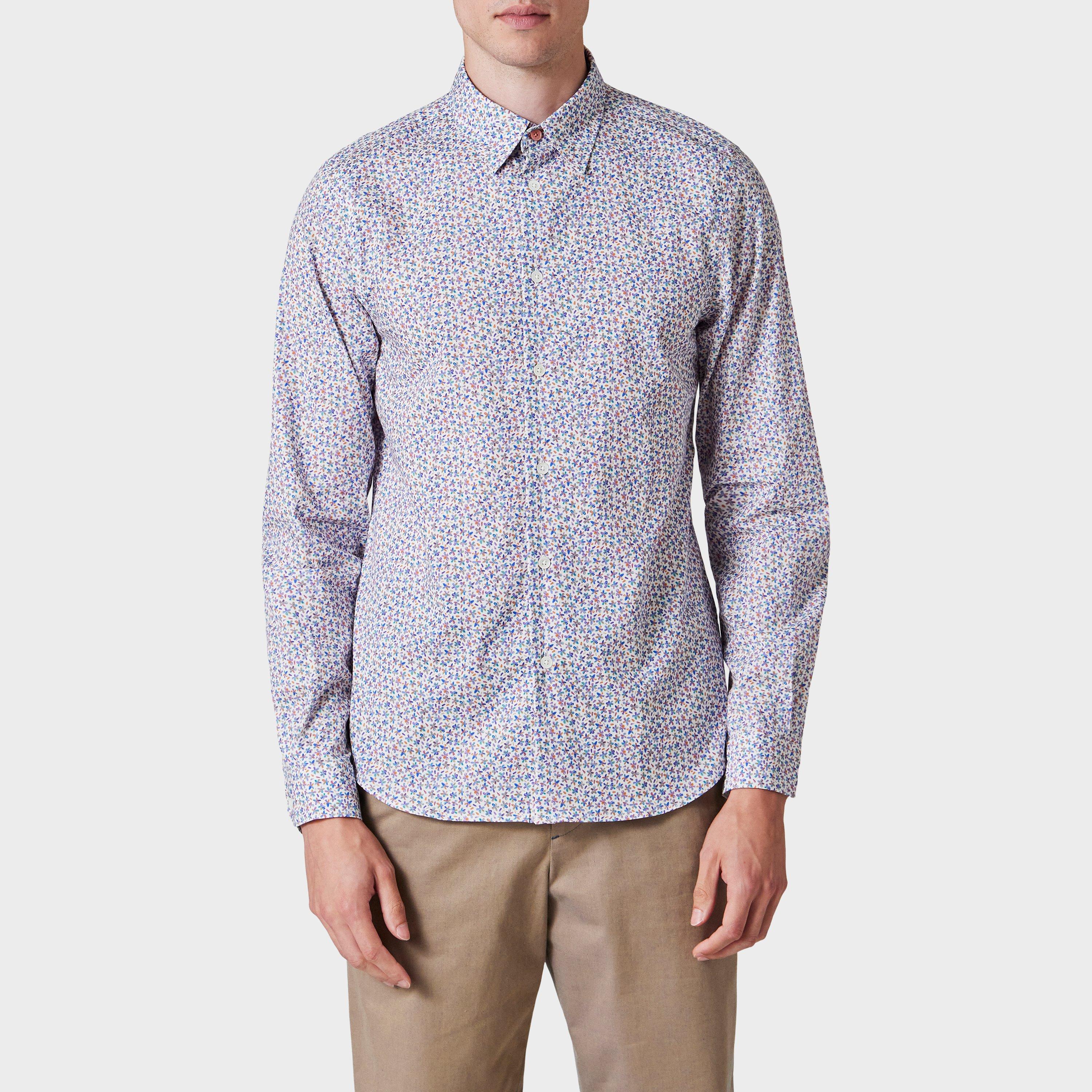 White 01 - PS Paul Smith - PS Floral LS Shirt Sn54 - 2