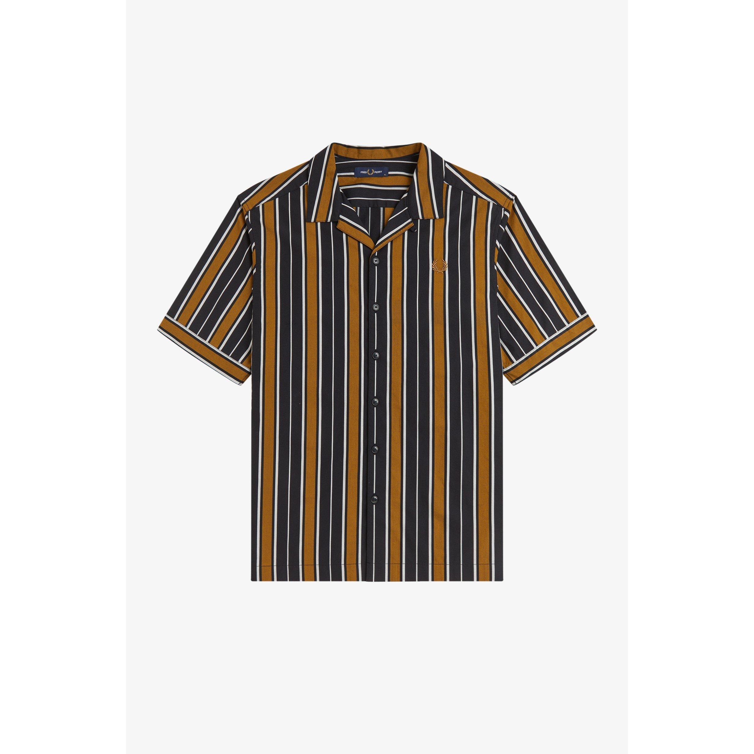 Fred Perry Men's Patterned Short Sleeve Shirt - Black 102 - XL