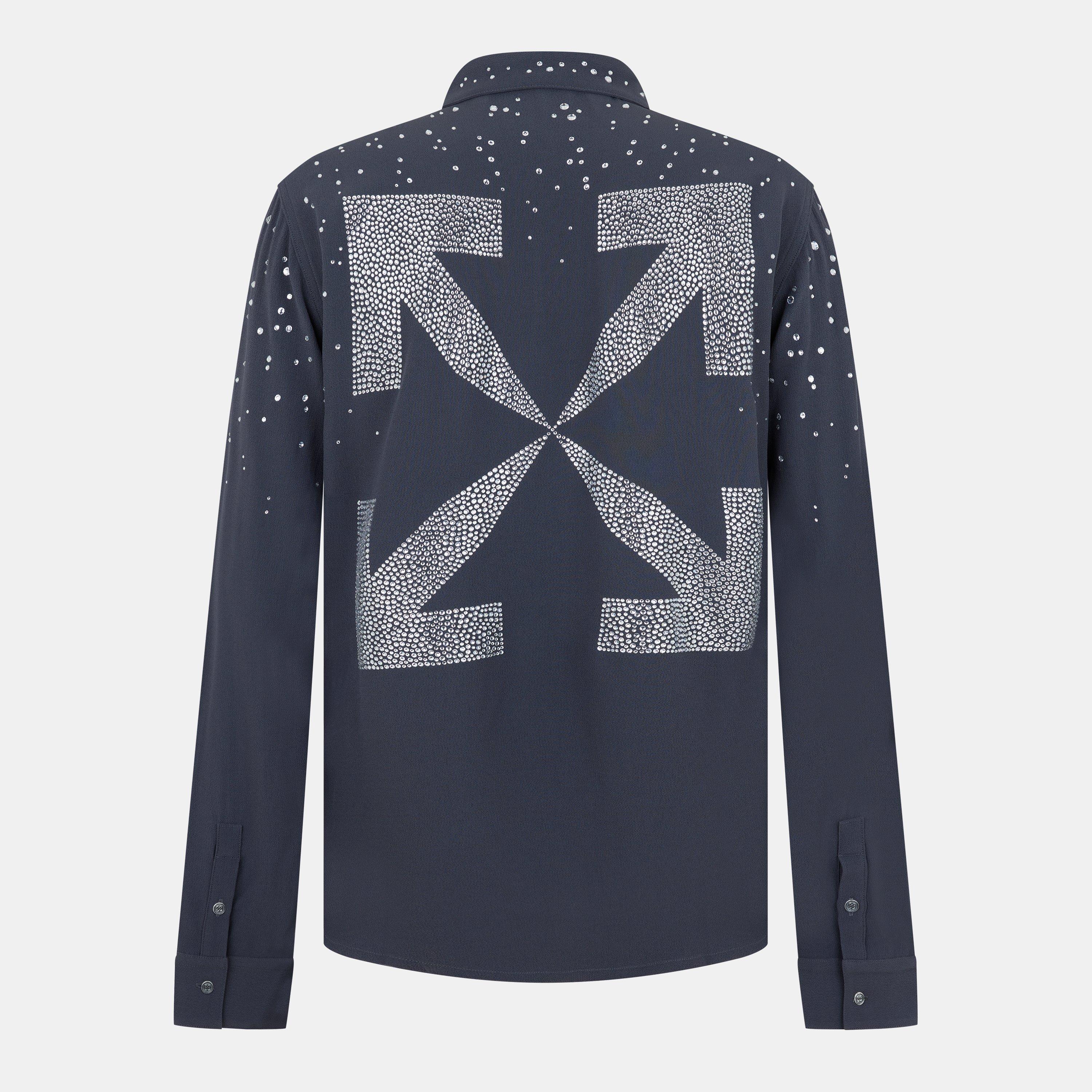 Grey/Silver - Off White - Men's Long-Sleeve Dress Shirt - 2