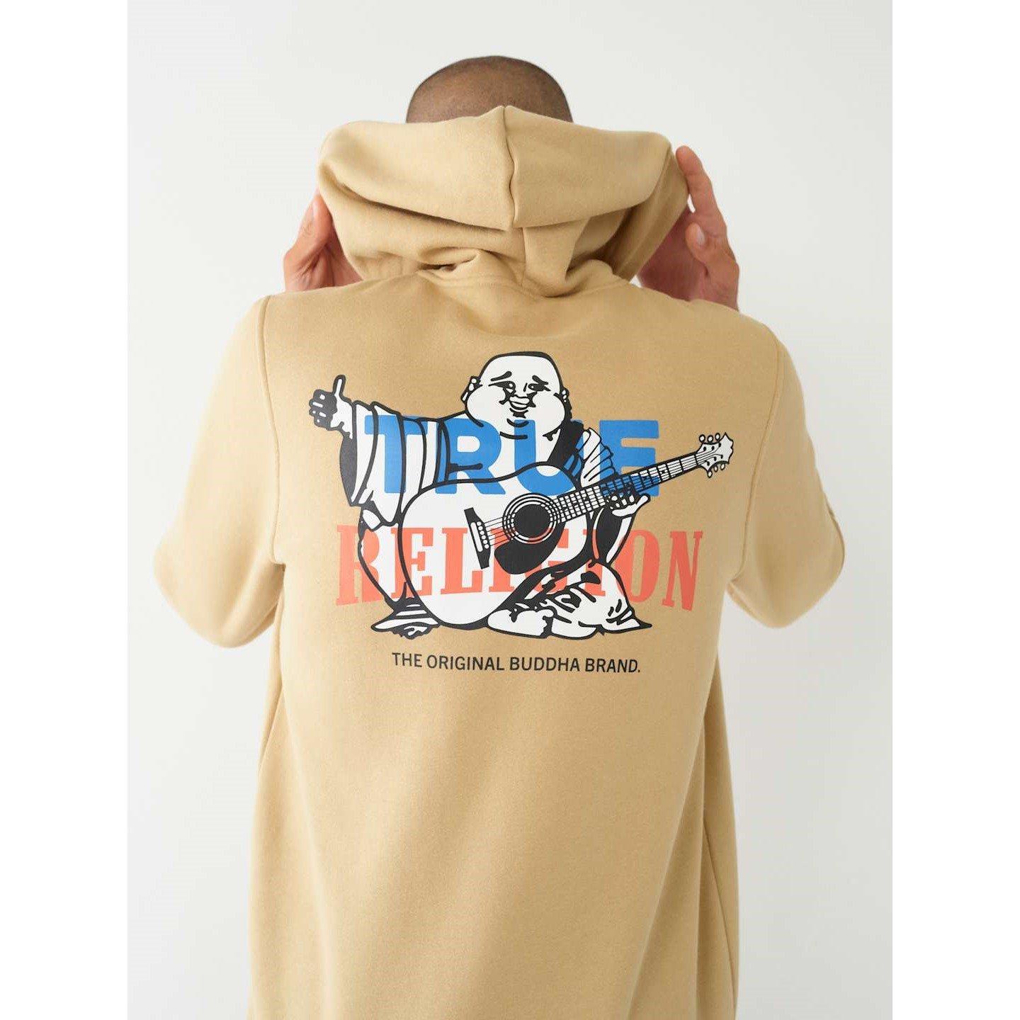 Travertine - True Religion - Buddha Full Zip Fleece Fabric - 2