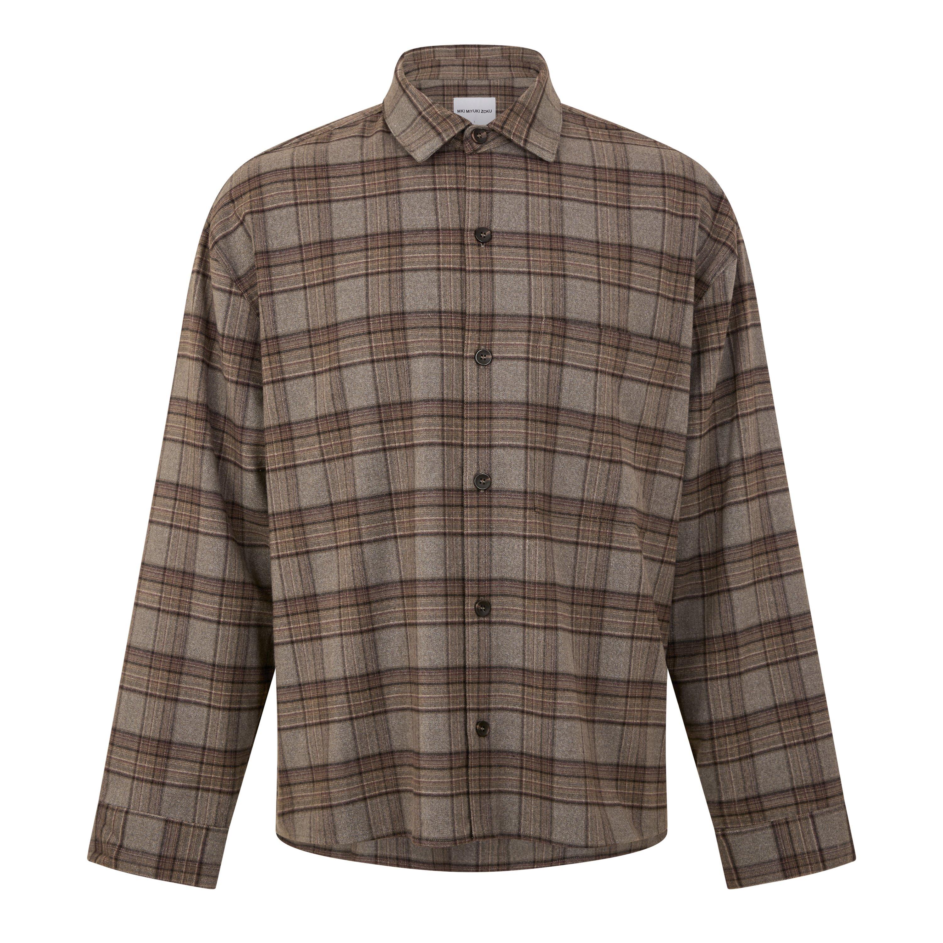 Brown Check - MKI MIYUKI ZOKU - MKI Box Dress Shirt Sn64 - 1