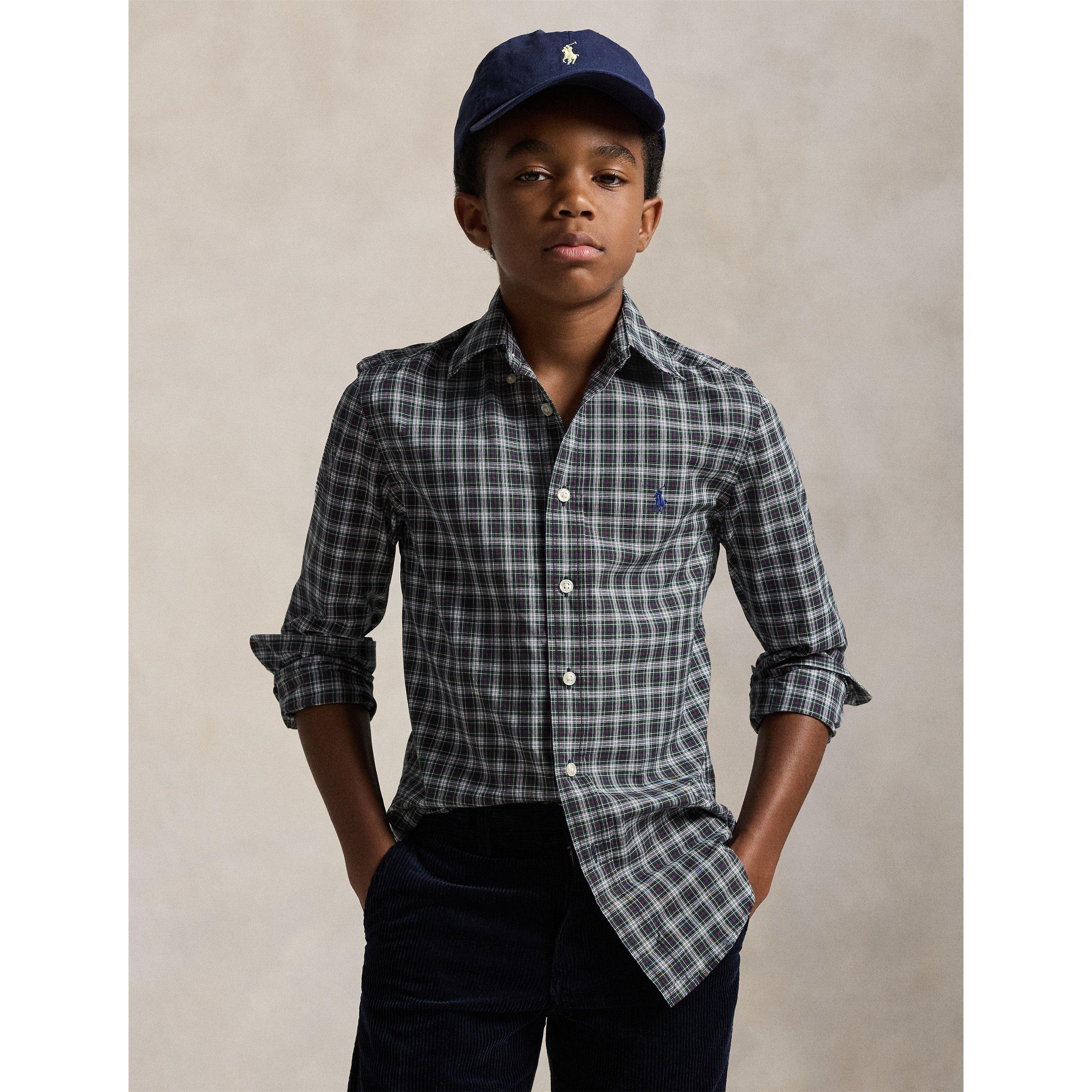 Green White - Polo Ralph Lauren - Kids' Short Sleeve Oxford Shirt - 3