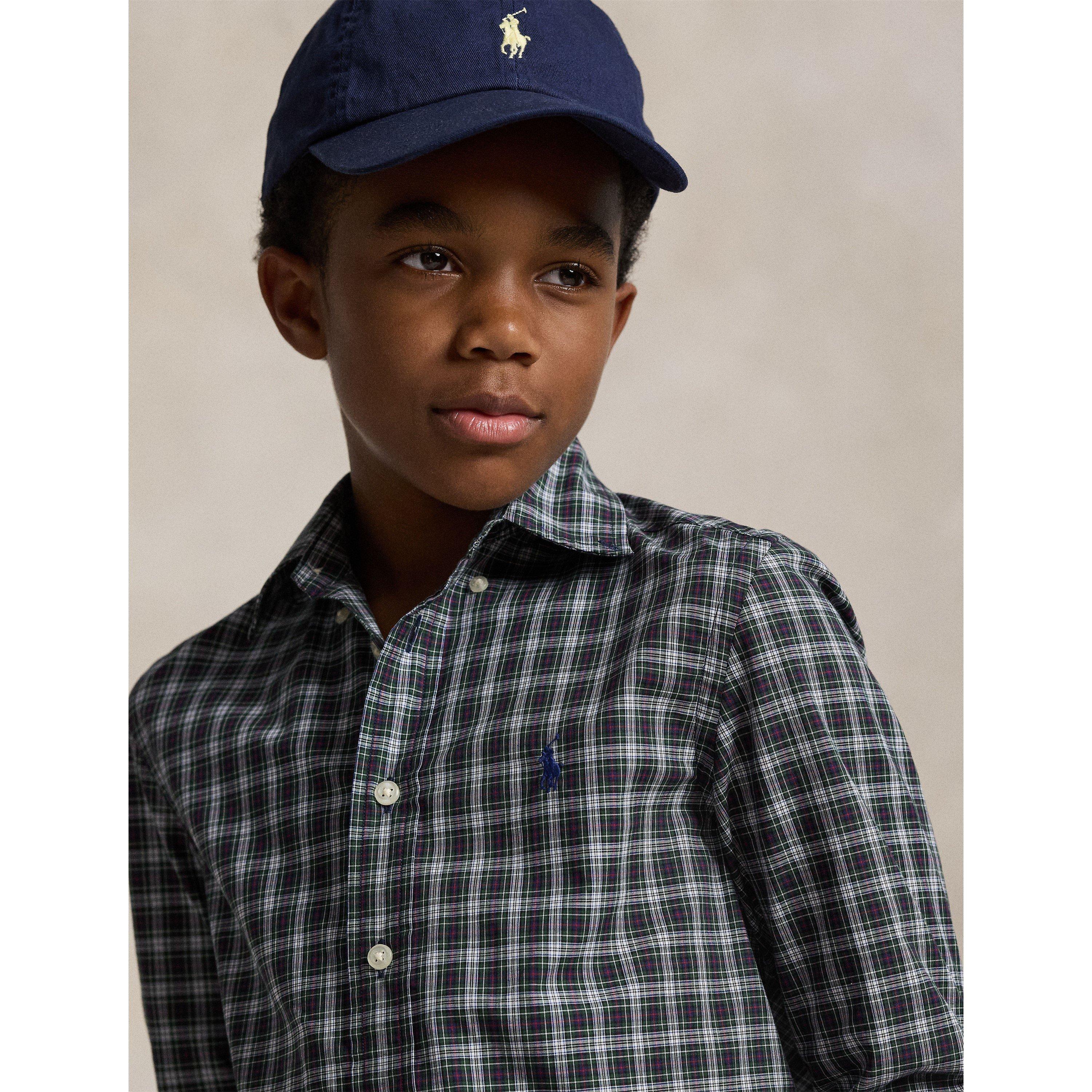 Green White - Polo Ralph Lauren - Kids' Short Sleeve Oxford Shirt - 4