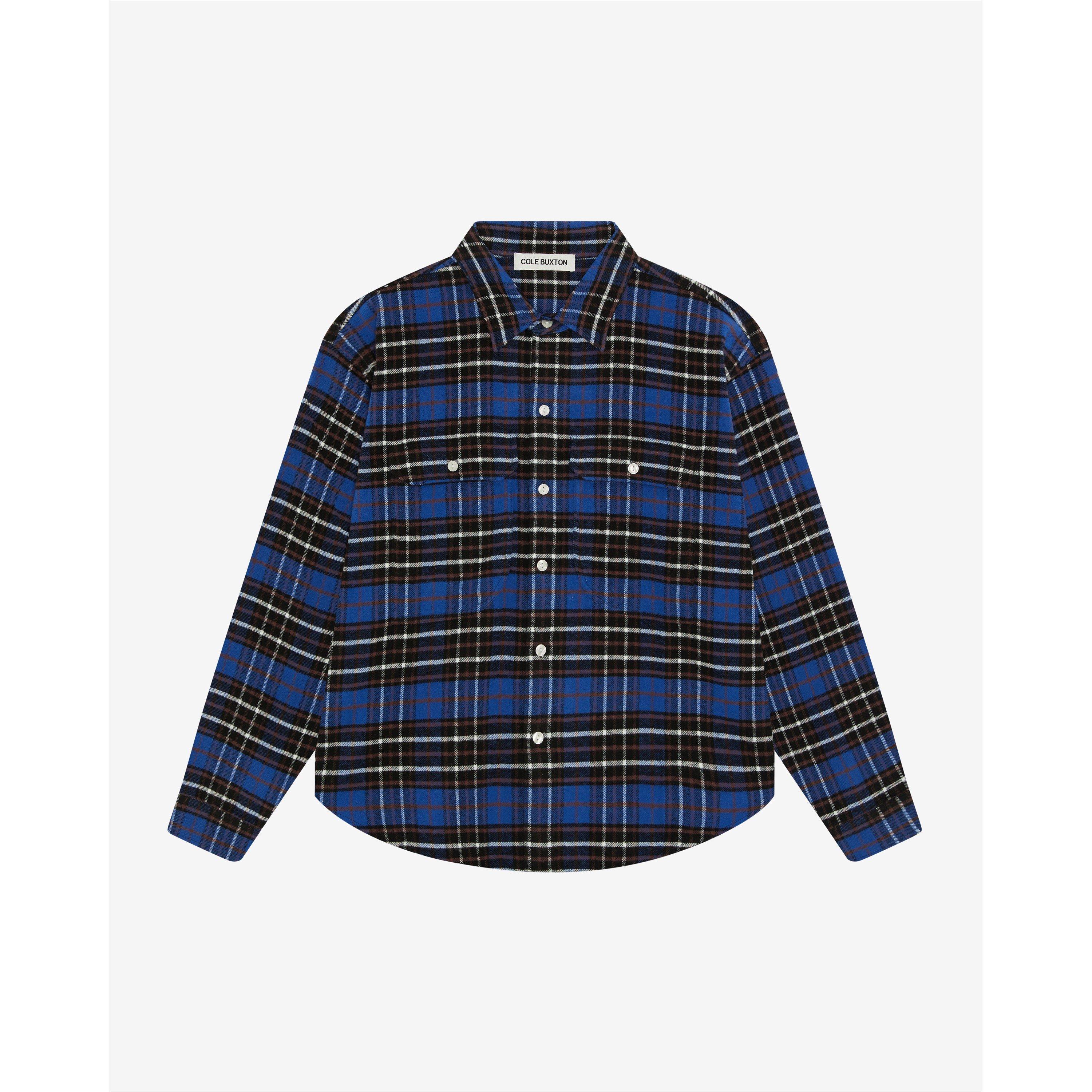 Blue/Black - Cole Buxton - Cole Aw24 Flannel Sh Sn99 - 1