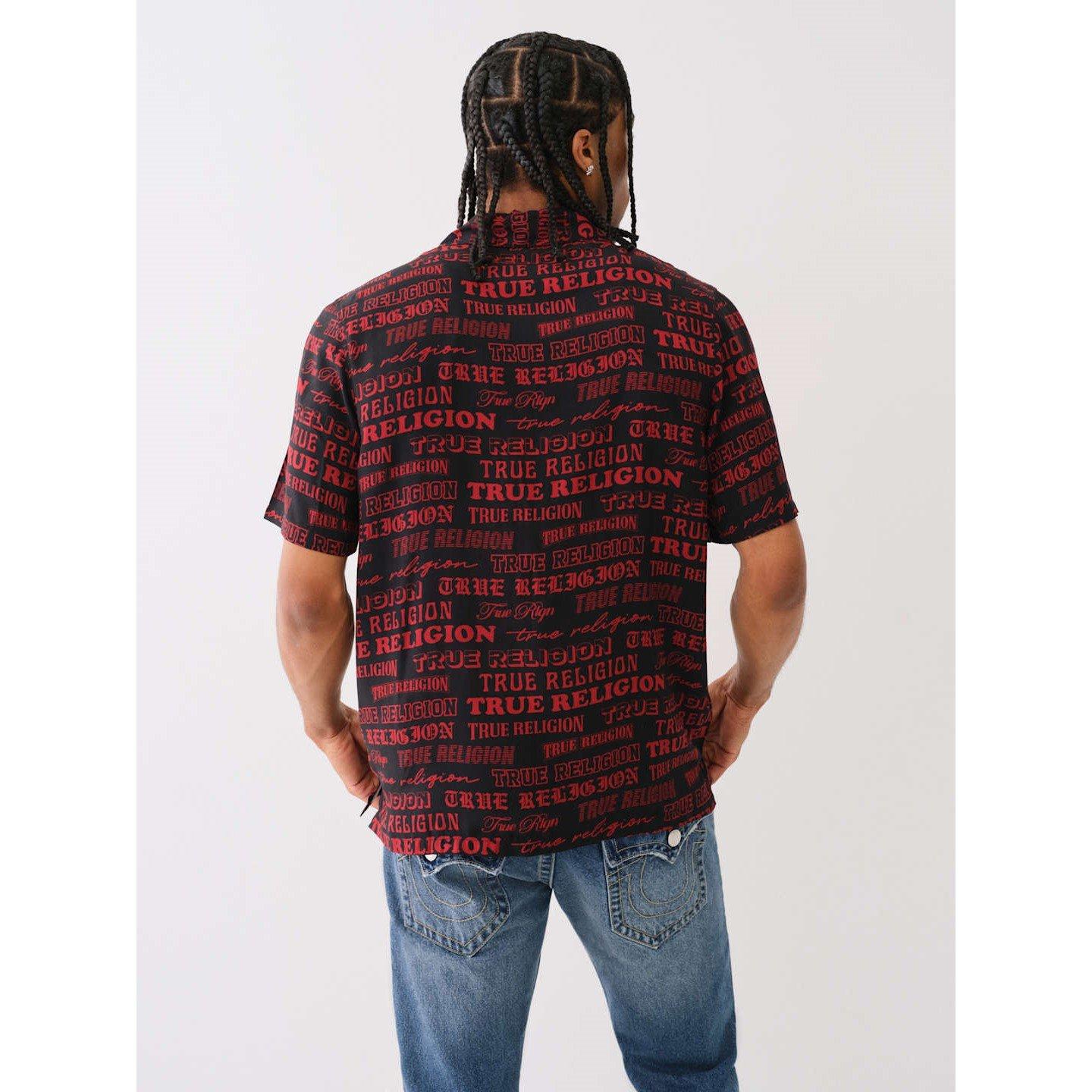 Nero Jet - True Religion - Camp Collar Short-Sleeve Plain Shirt - 2