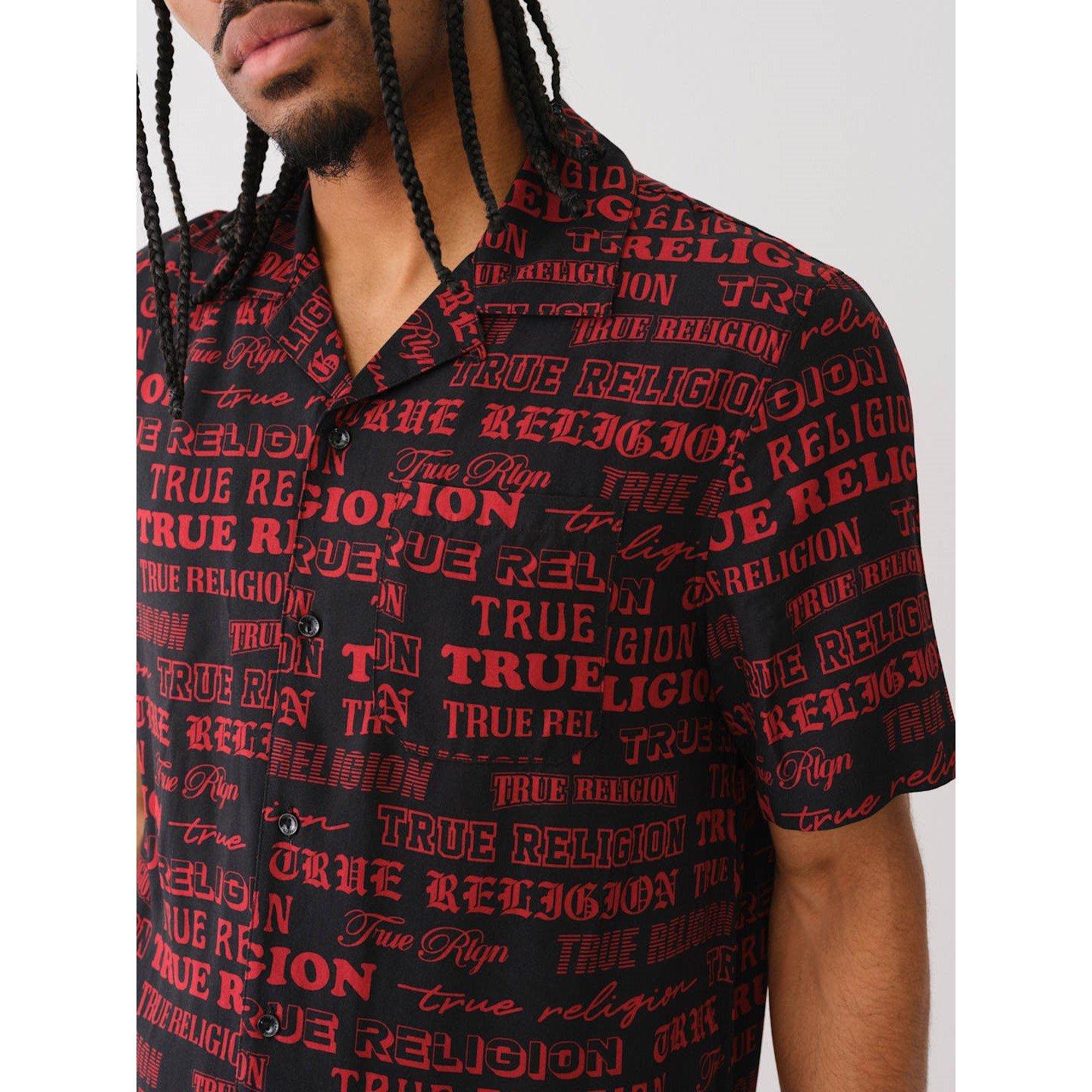 Nero Jet - True Religion - Camp Collar Short-Sleeve Plain Shirt - 3