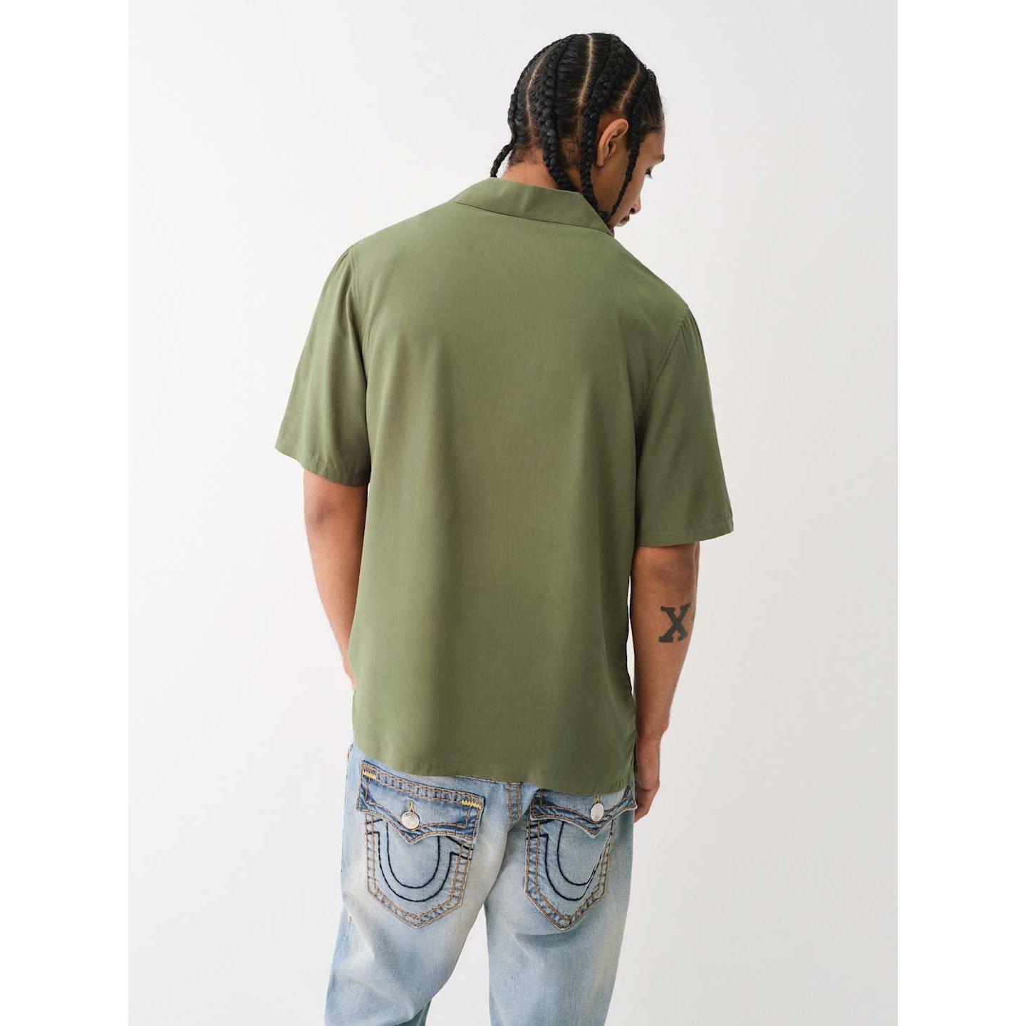 Kalamata - True Religion - Camp Collar Short-Sleeve Plain Shirt - 2