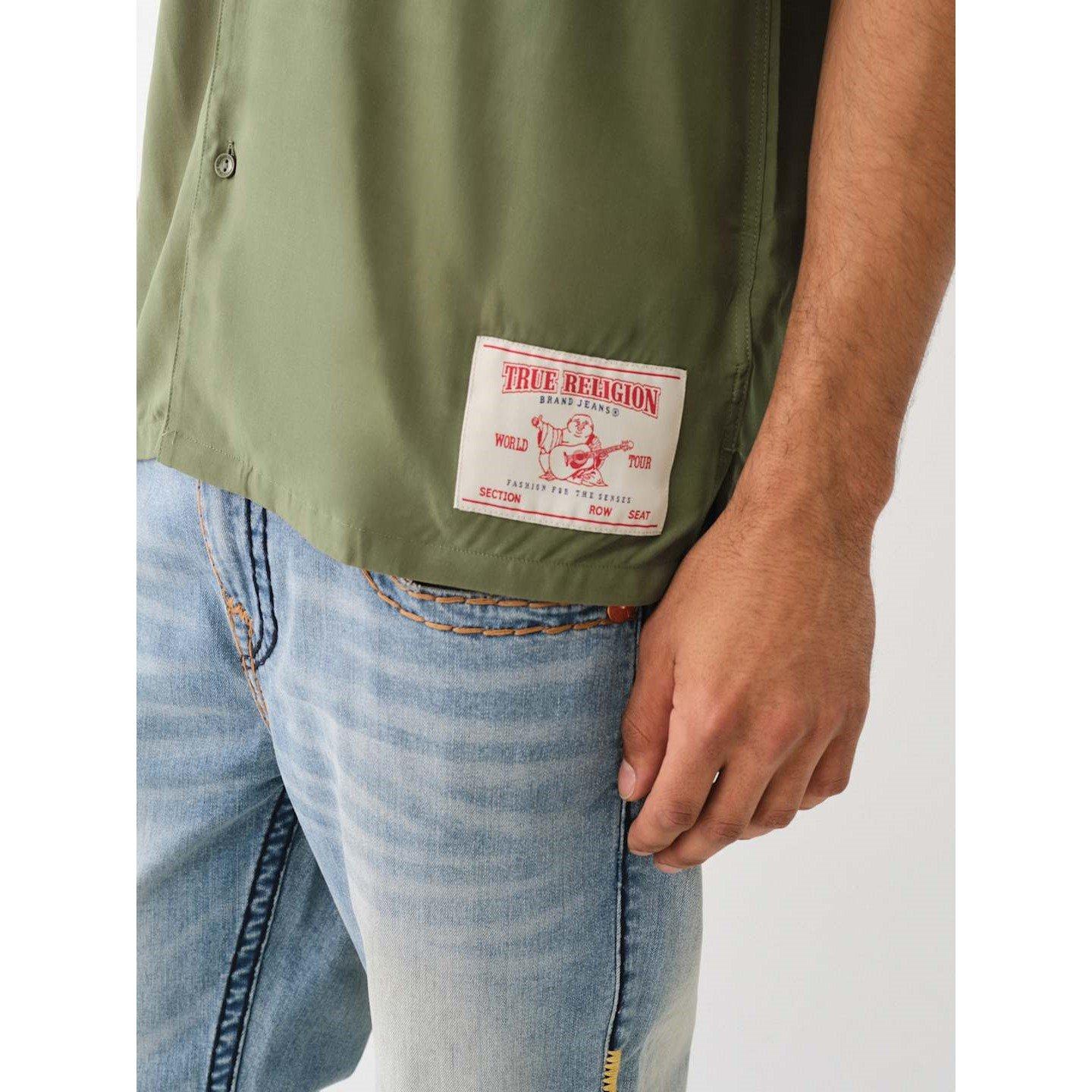 Kalamata - True Religion - Camp Collar Short-Sleeve Plain Shirt - 3