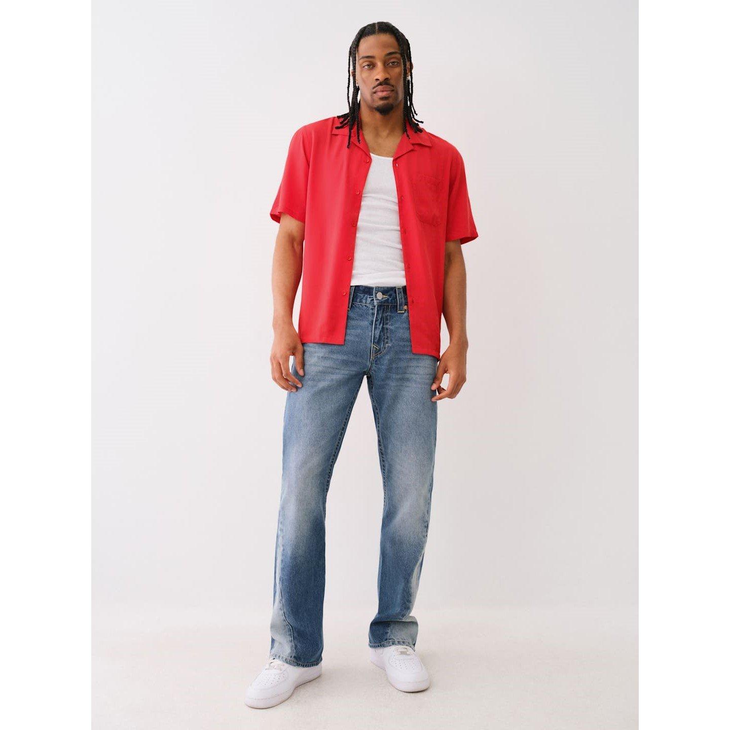 Lava - True Religion - Camp Collar Short-Sleeve Plain Shirt - 4