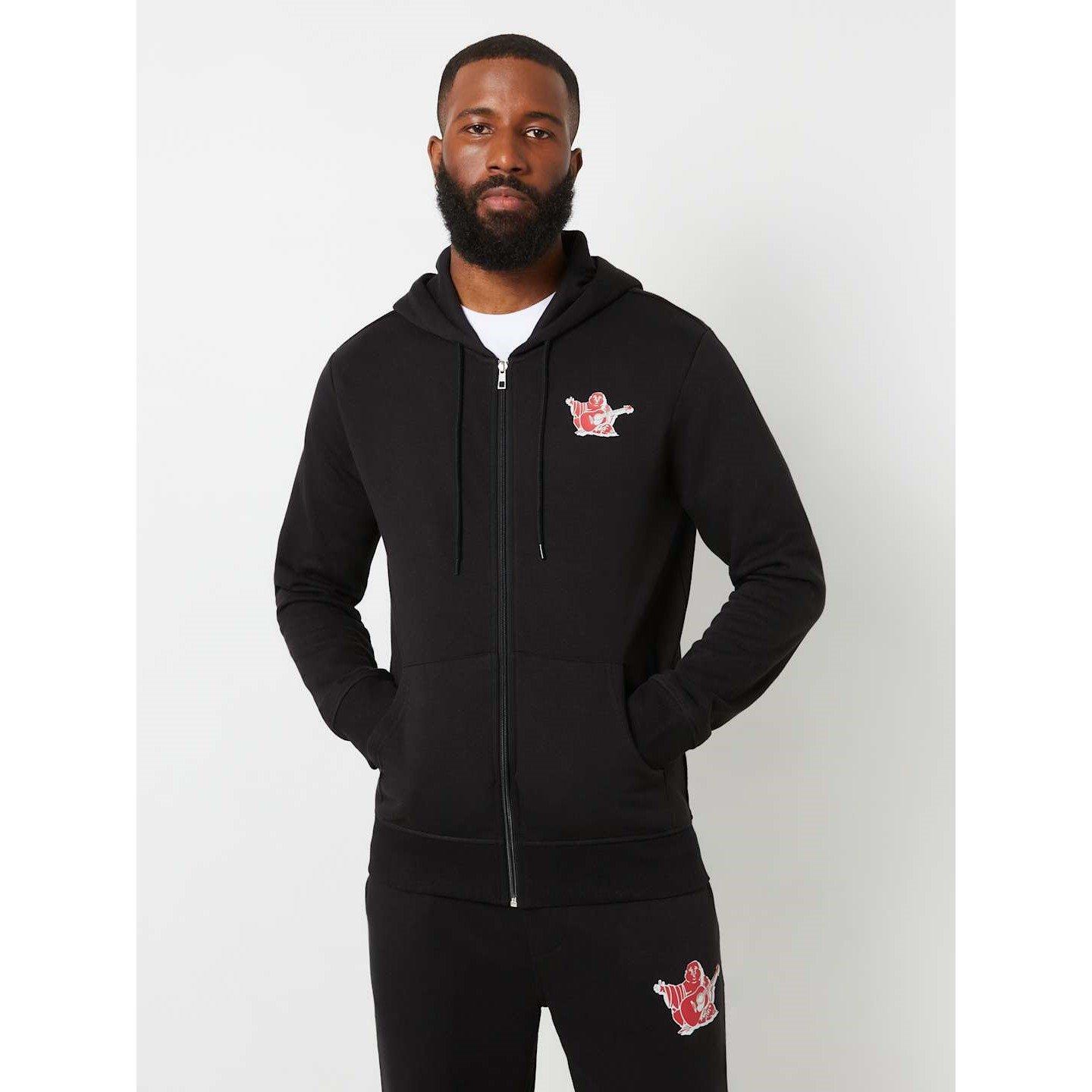 Jet Black - True Religion - Men's Buddha Full-Zip Fleece - 1