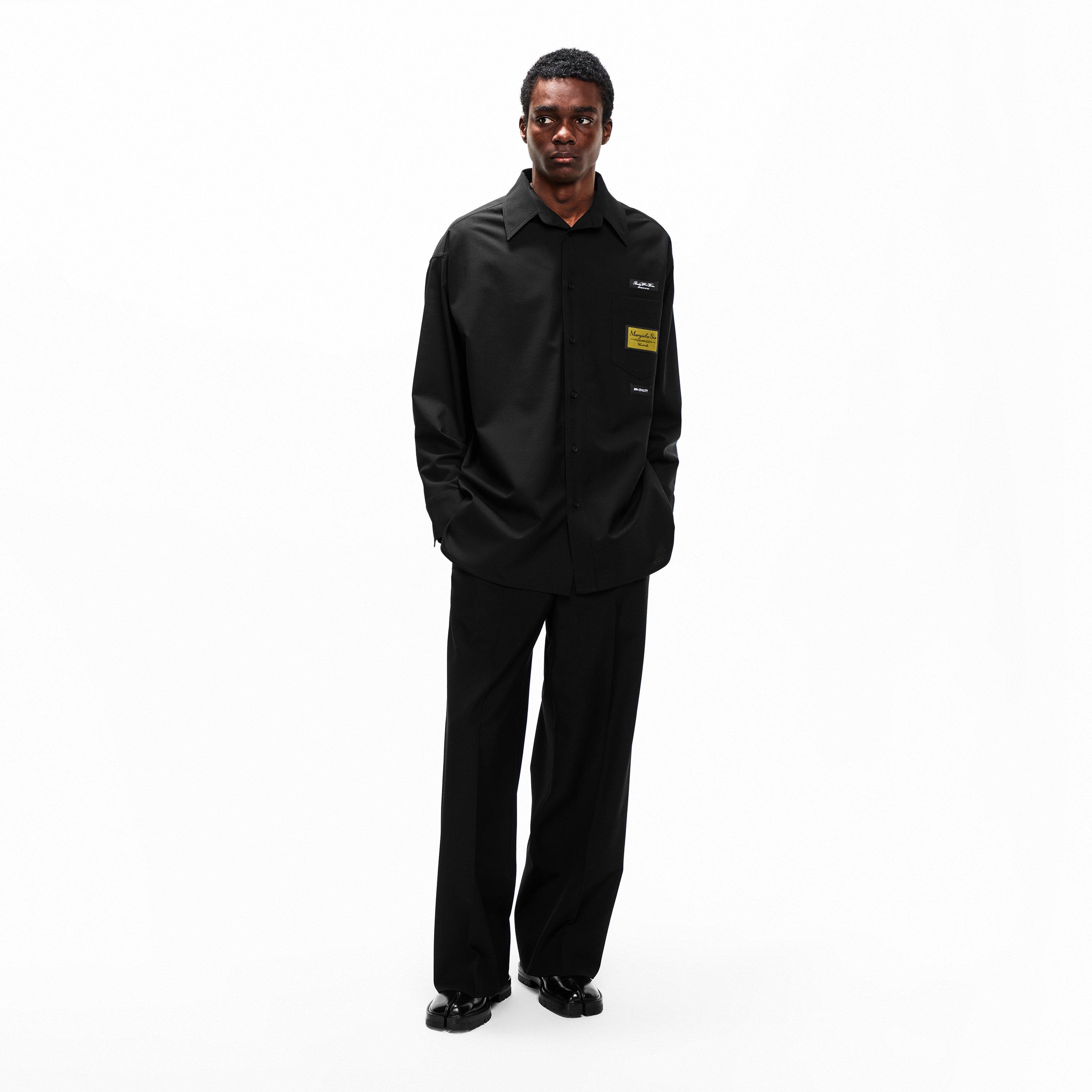 MM6 Maison Margiela Men's Label Wool Long Sleeve Plain Shirt | Flannels