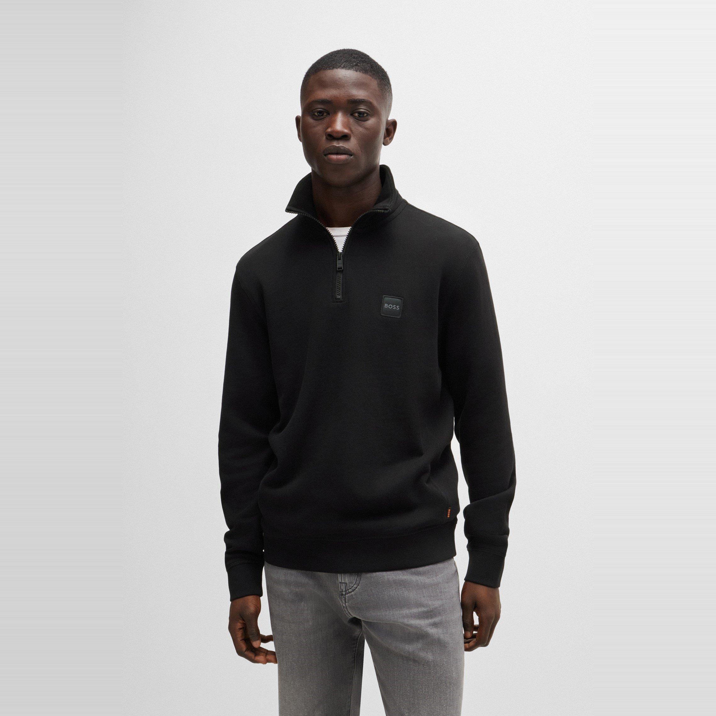 Boss Men's Zetrust Zip-Neck Soft TerryclOver The Head Sweatshirt
