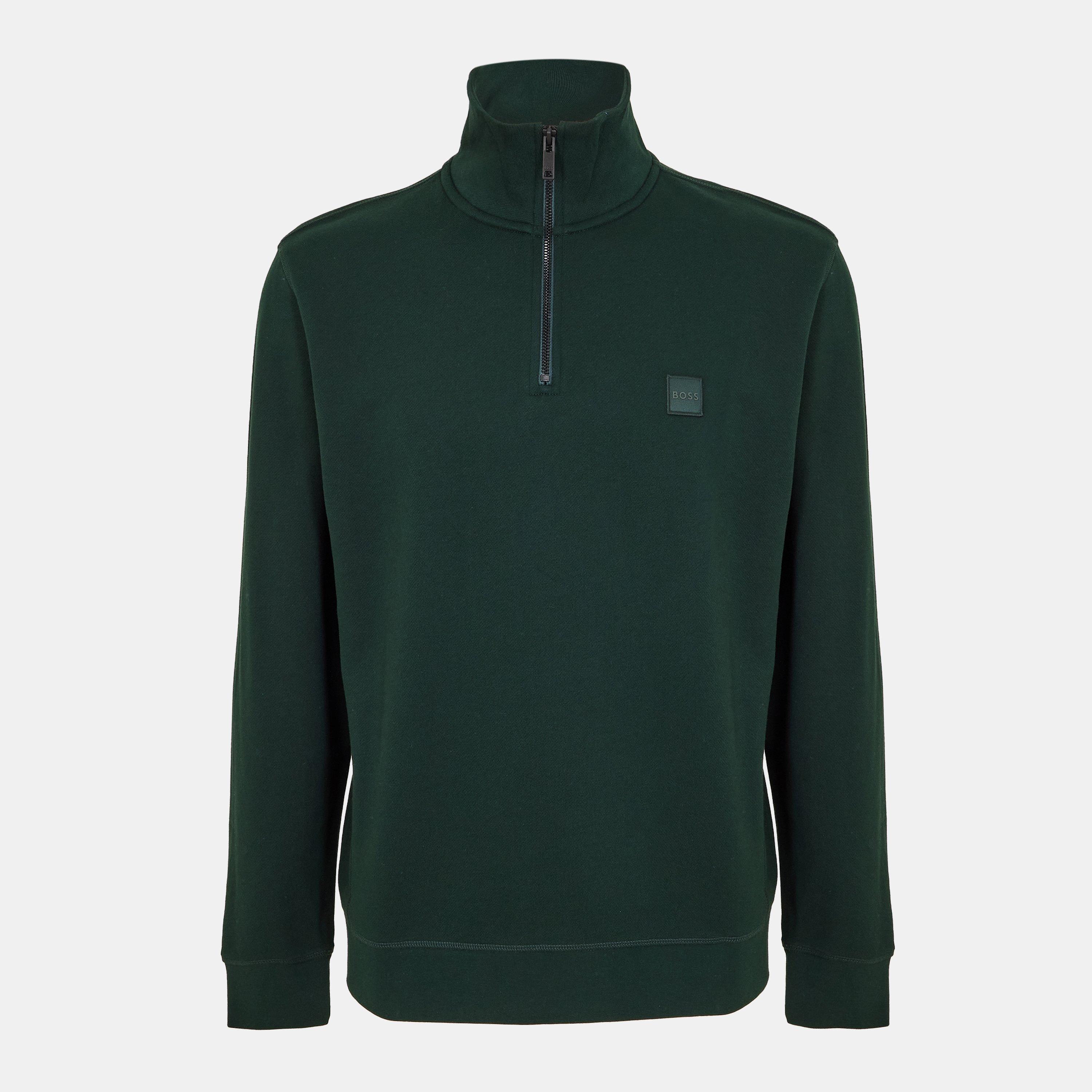 Boss Men's Zetrust Zip-Neck Soft TerryclOver The Head Sweatshirt