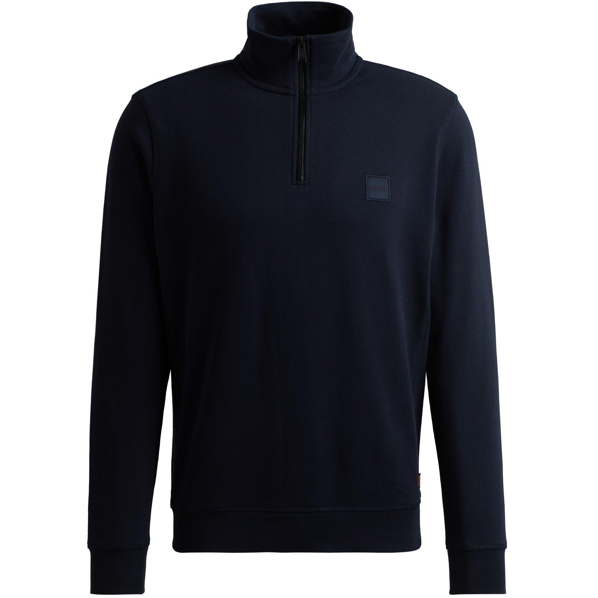 Boss Men's Zetrust Zip-Neck Soft TerryclOver The Head Sweatshirt