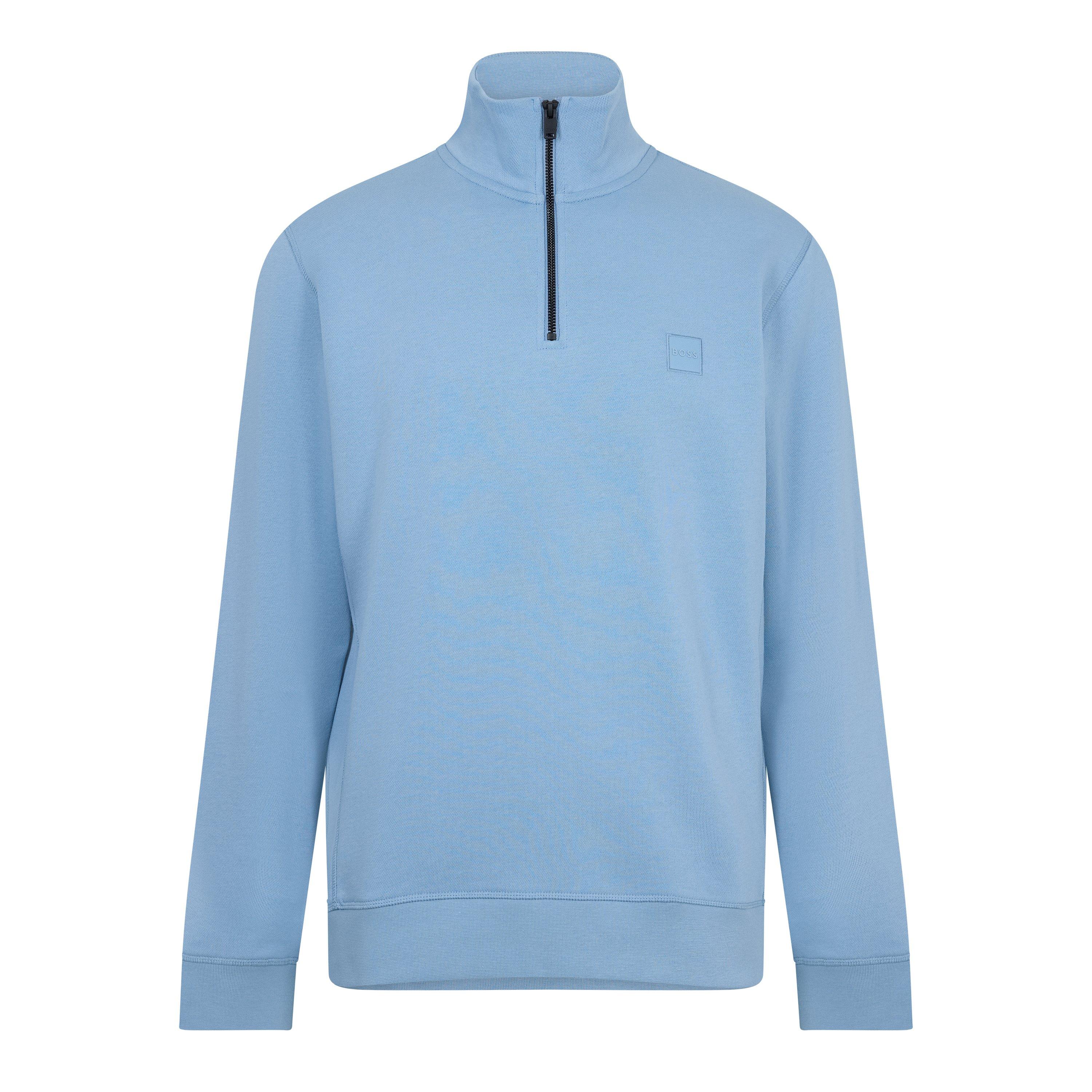 Boss Men's Zetrust Zip-Neck Soft TerryclOver The Head Sweatshirt