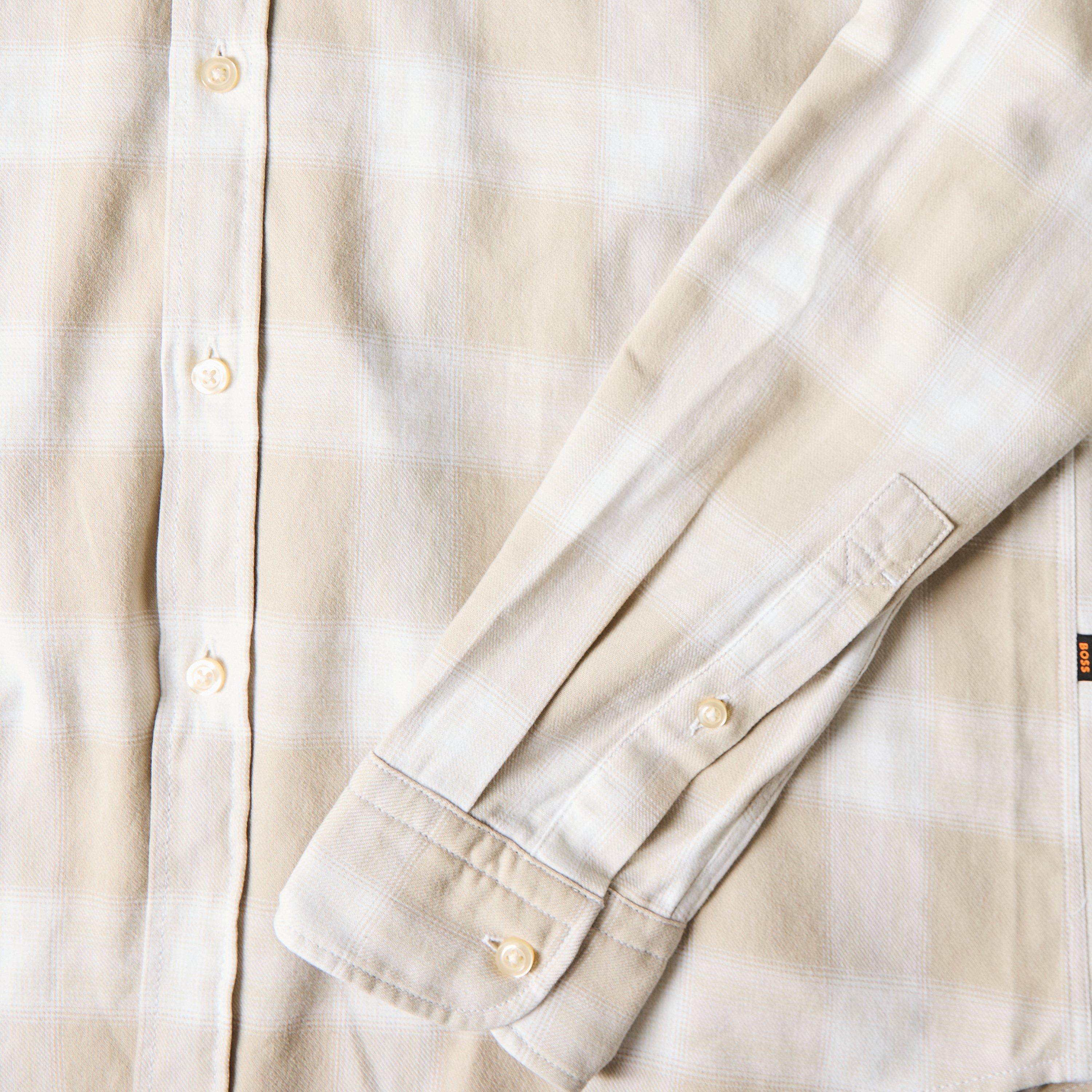 Light Beige - Boss - Men's Check Shirt, Eye-Catching Print - 3