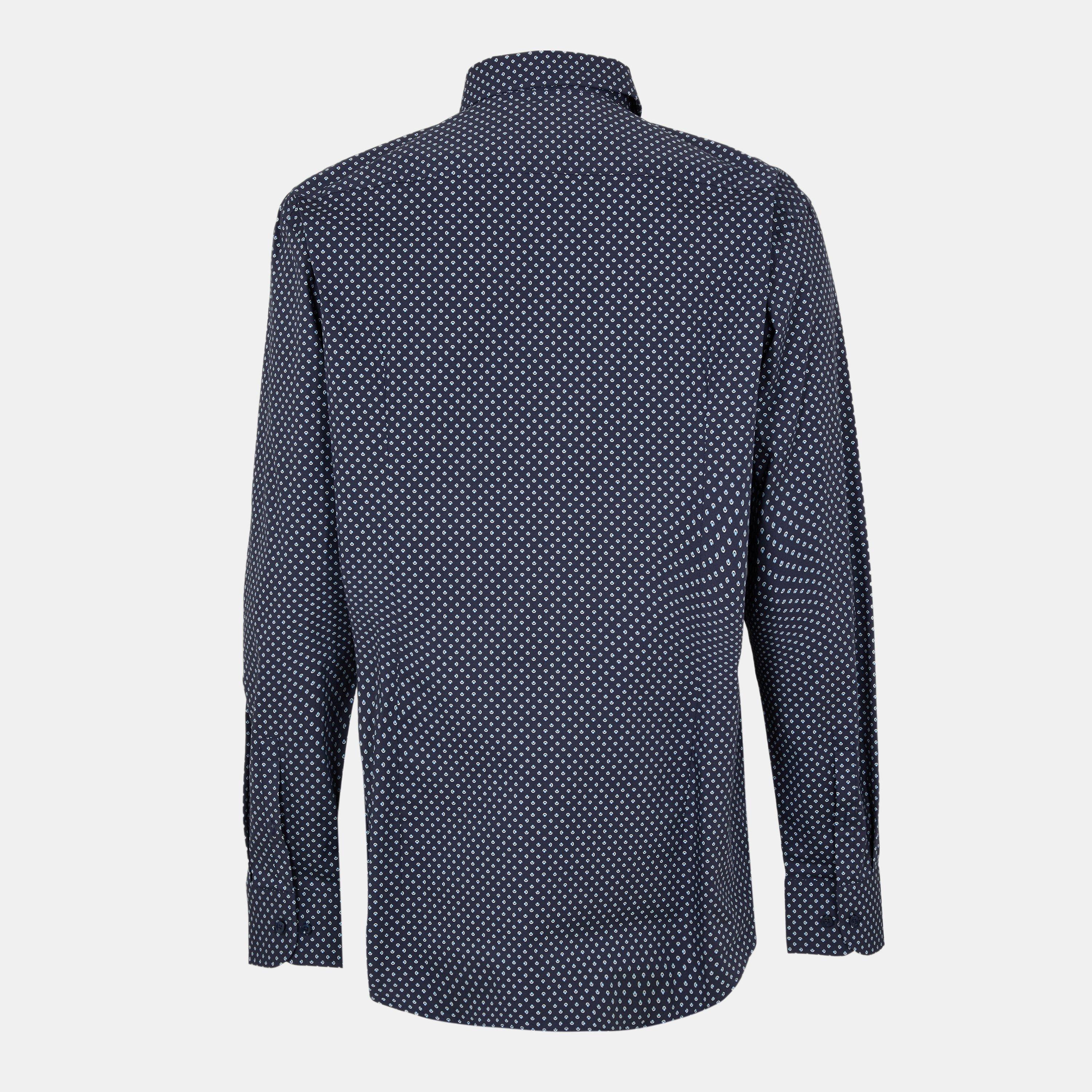 Dark Blue 404 - Boss - Men's Hank Kent Long-Sleeve Patterned Shirt - 2