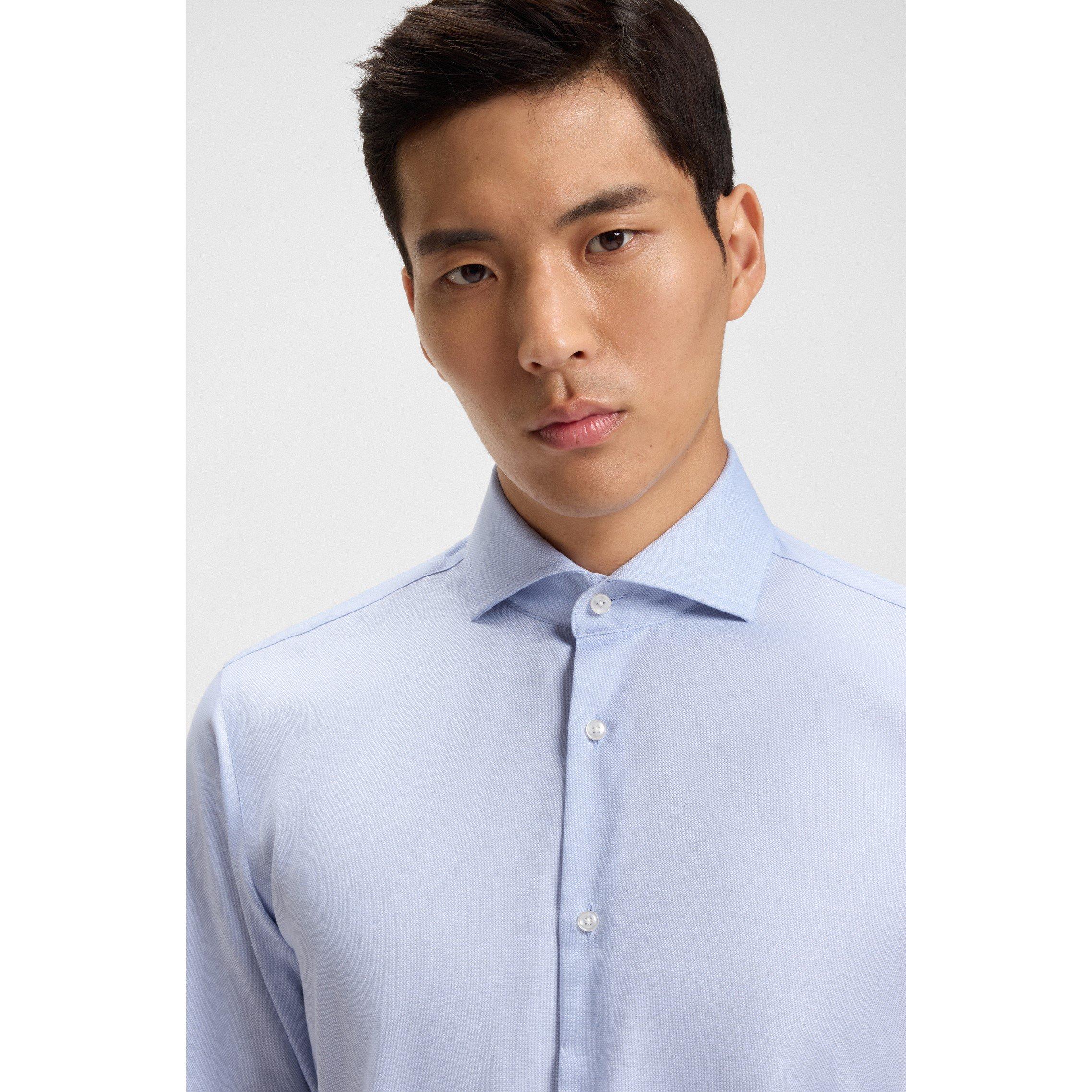 Light Blue 450 - Boss - Men's HBB Hank Spr 253 Long-Sleeve Button-up Casual Shirt - 5