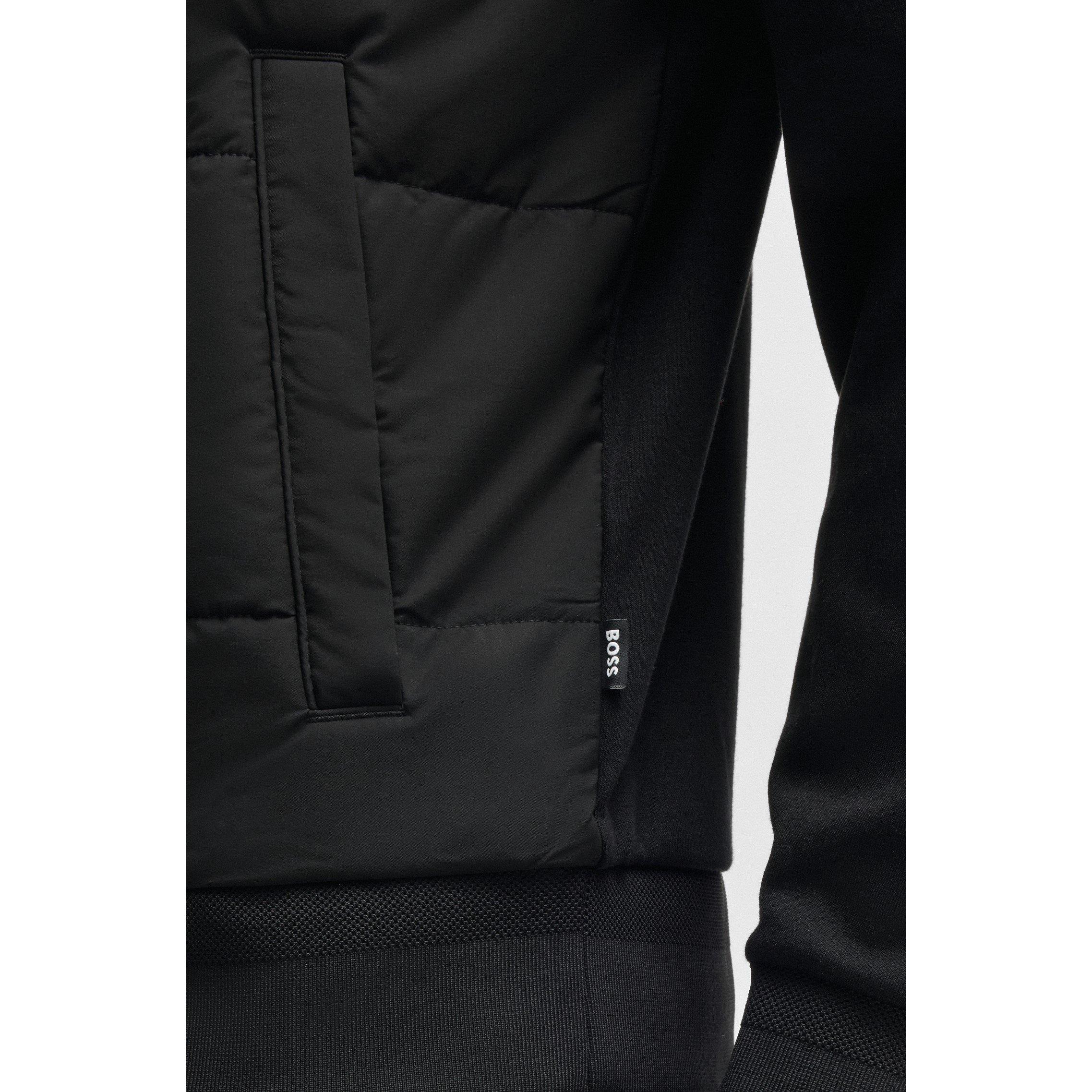 Black 001 - Boss - Men's HBB Skiles100 Full Zipped Sweatshirt, Padded Front, Pockets - 4