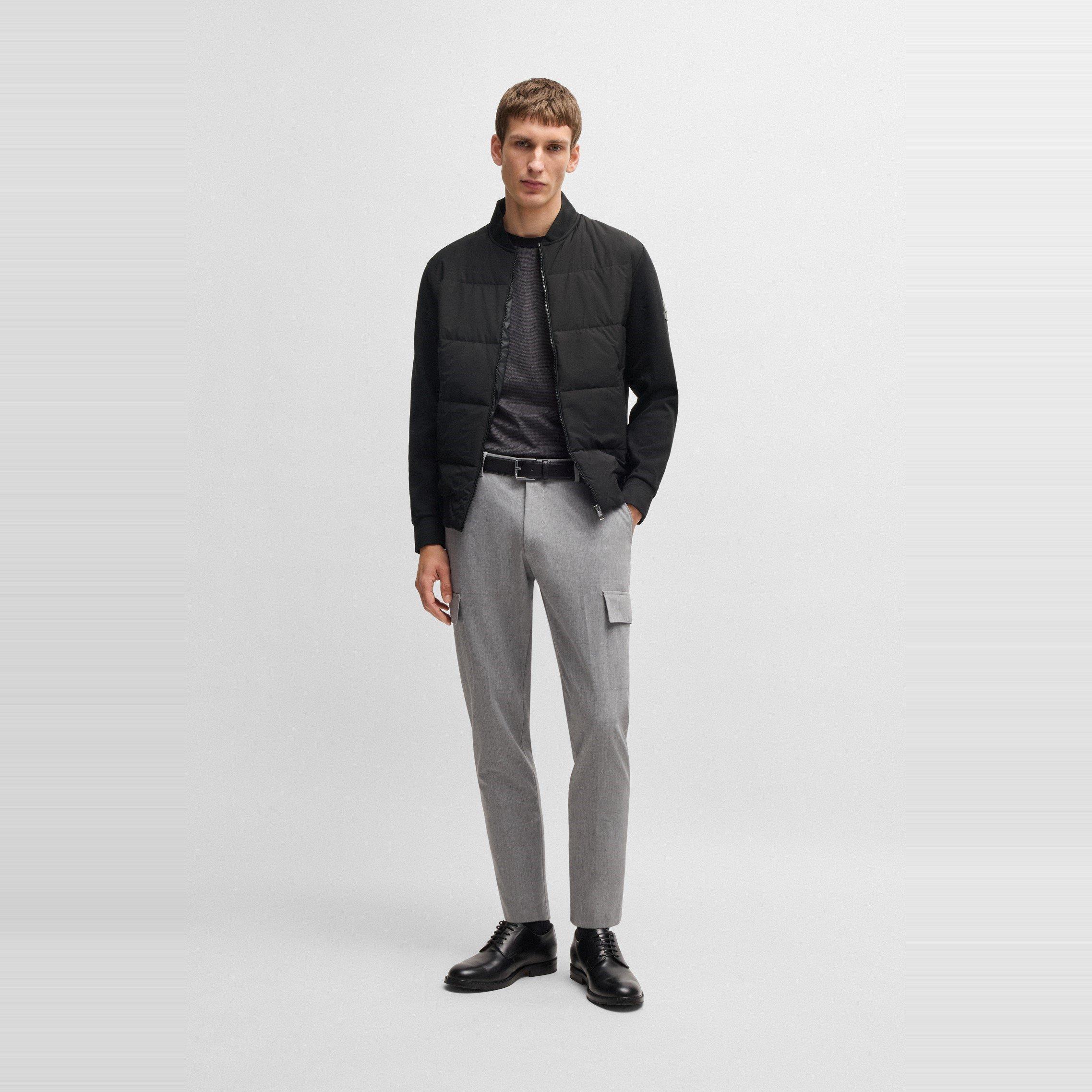 Black 001 - Boss - Men's HBB Skiles100 Full Zipped Sweatshirt, Padded Front, Pockets - 5