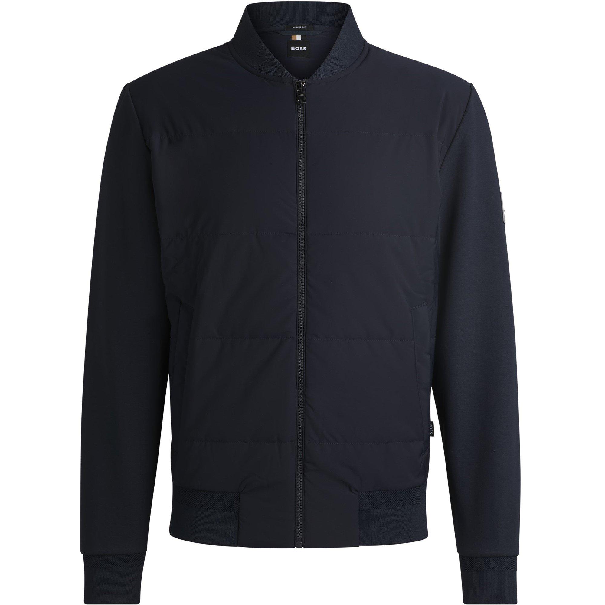 Boss Men's HBB Skiles100 Full Zipped Sweatshirt, Padded Front, Pockets - Dark Blue 404 - Small