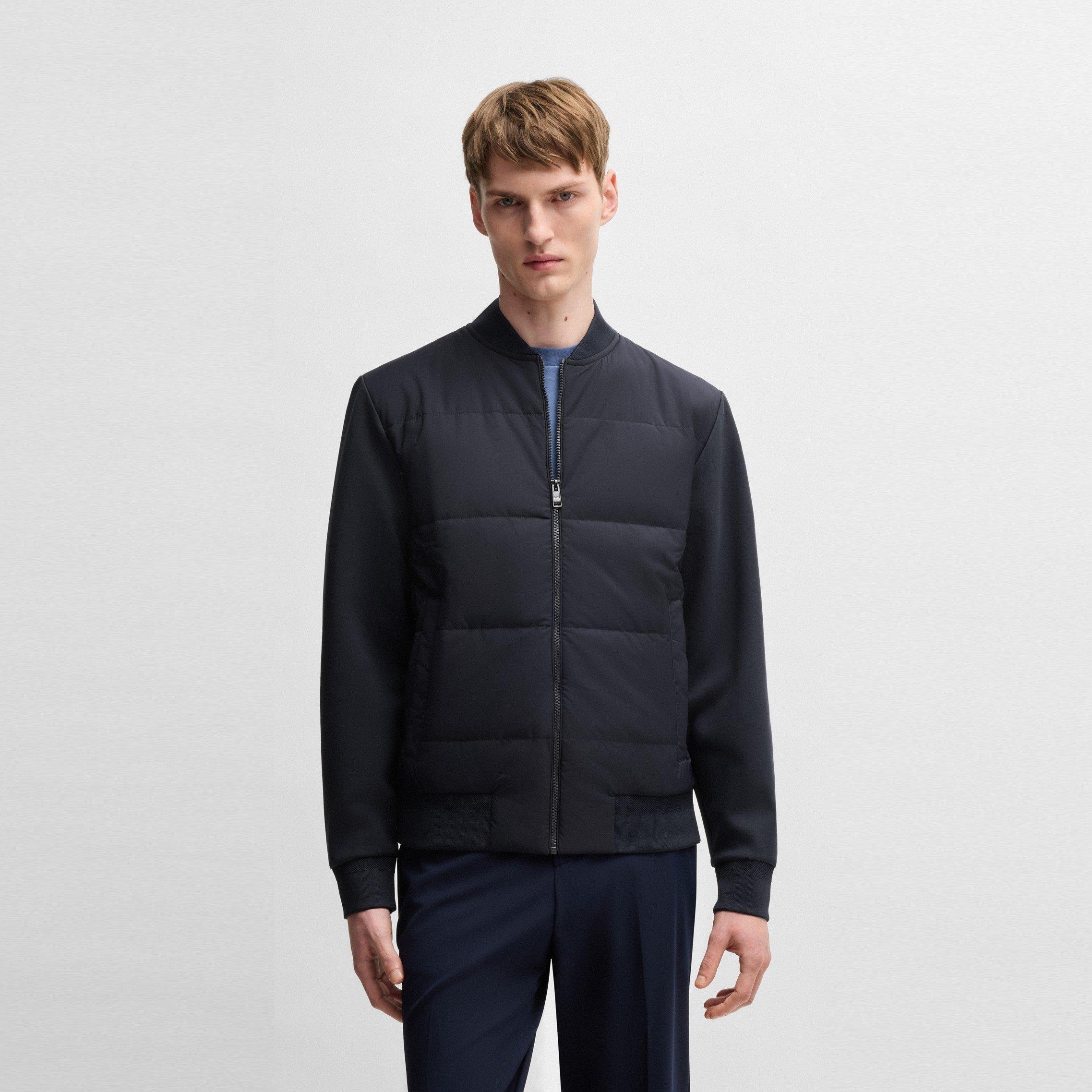 Dark Blue 404 - Boss - Men's HBB Skiles100 Full Zipped Sweatshirt, Padded Front, Pockets - 2