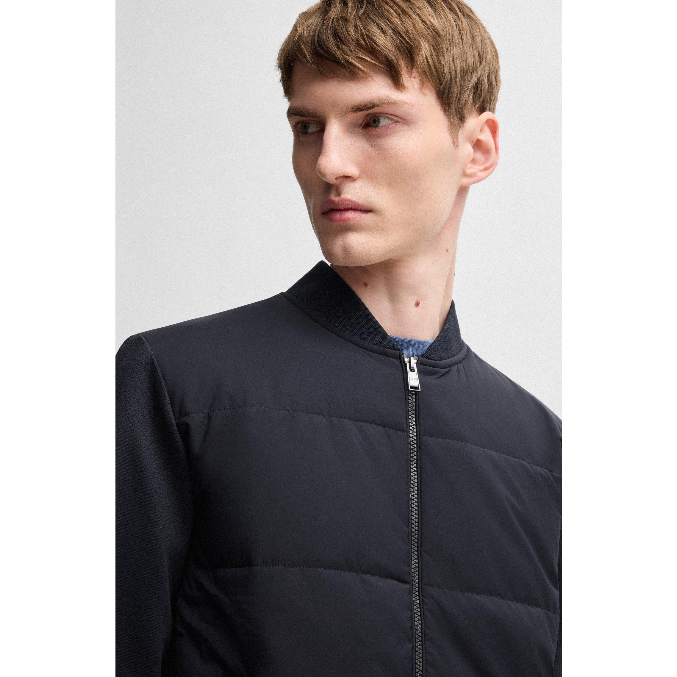 Dark Blue 404 - Boss - Men's HBB Skiles100 Full Zipped Sweatshirt, Padded Front, Pockets - 4