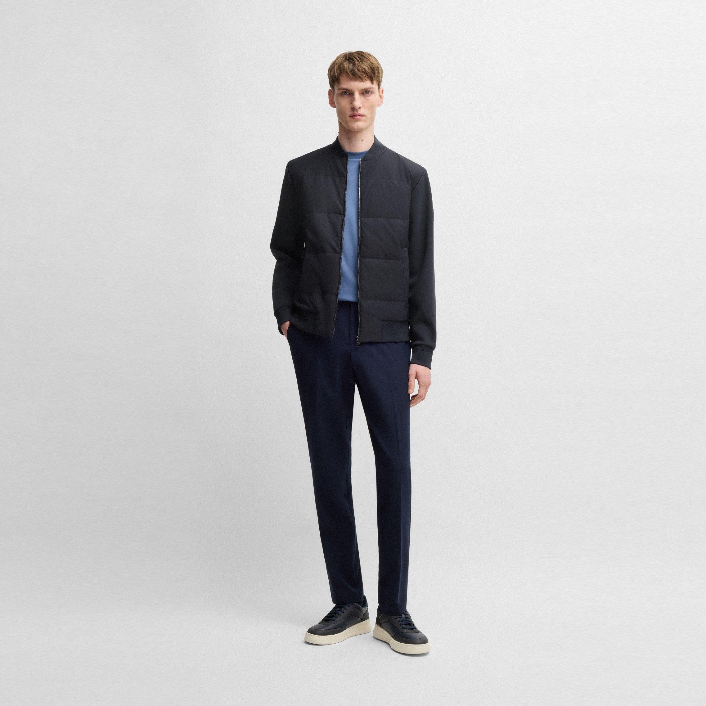 Dark Blue 404 - Boss - Men's HBB Skiles100 Full Zipped Sweatshirt, Padded Front, Pockets - 5