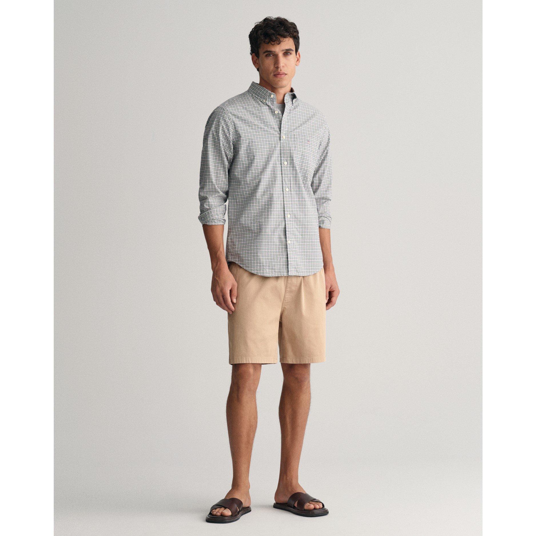 Melkachtige Matcha - Gant - Men's Micro Check Poplin Long-Sleeve Patterned Shirt - 3