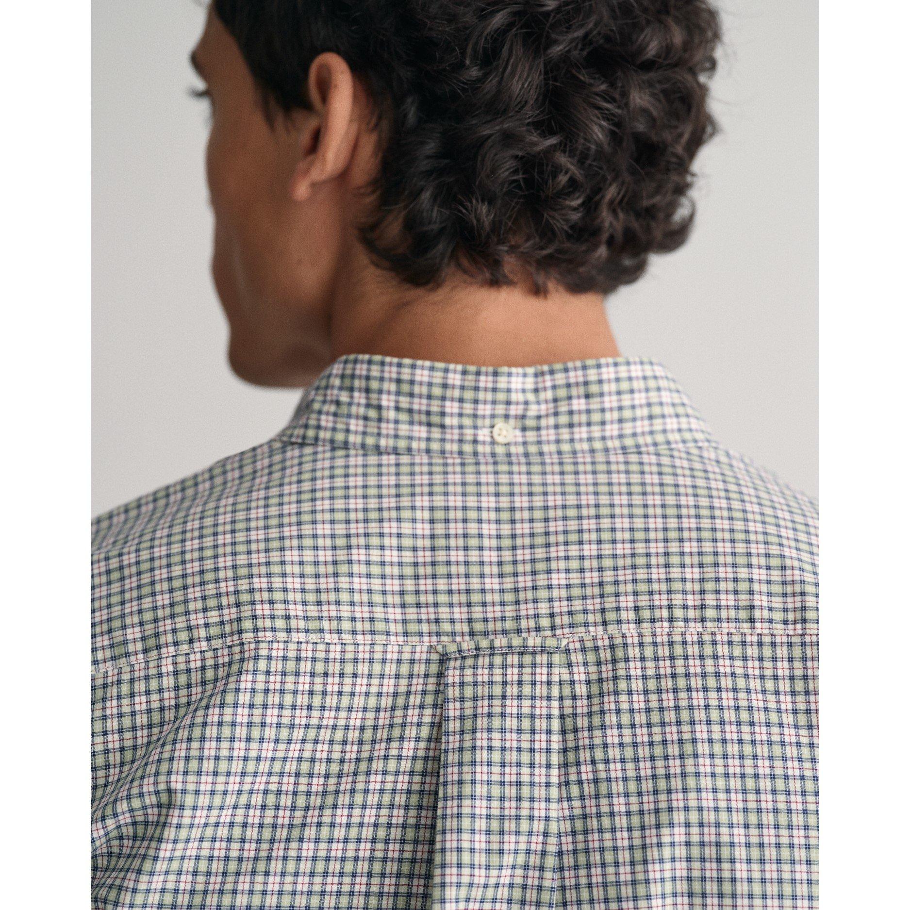 Melkachtige Matcha - Gant - Men's Micro Check Poplin Long-Sleeve Patterned Shirt - 5