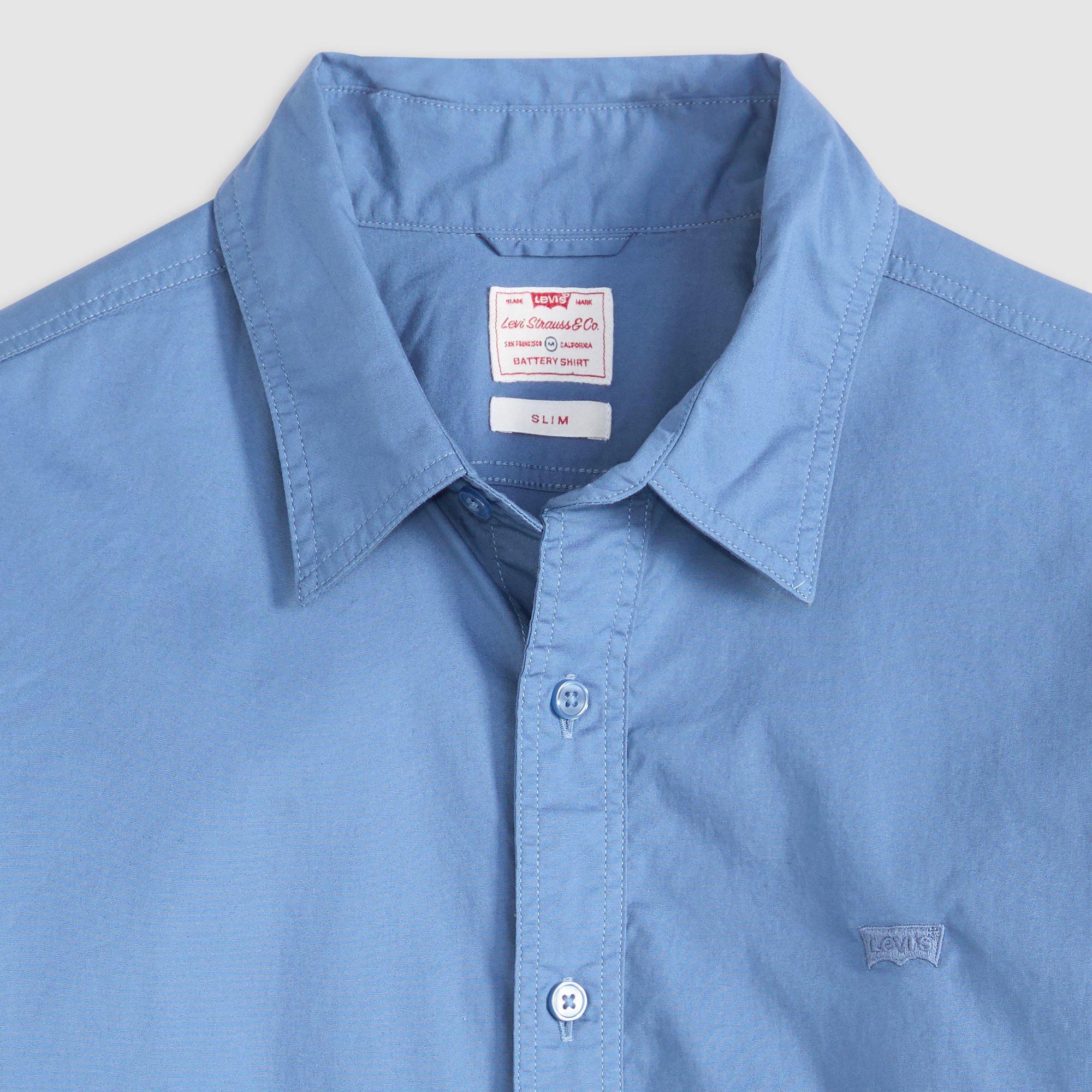 Sunset Blue - Levis - Men's Plain Long-Sleeve Slim Fit Shirt - 6