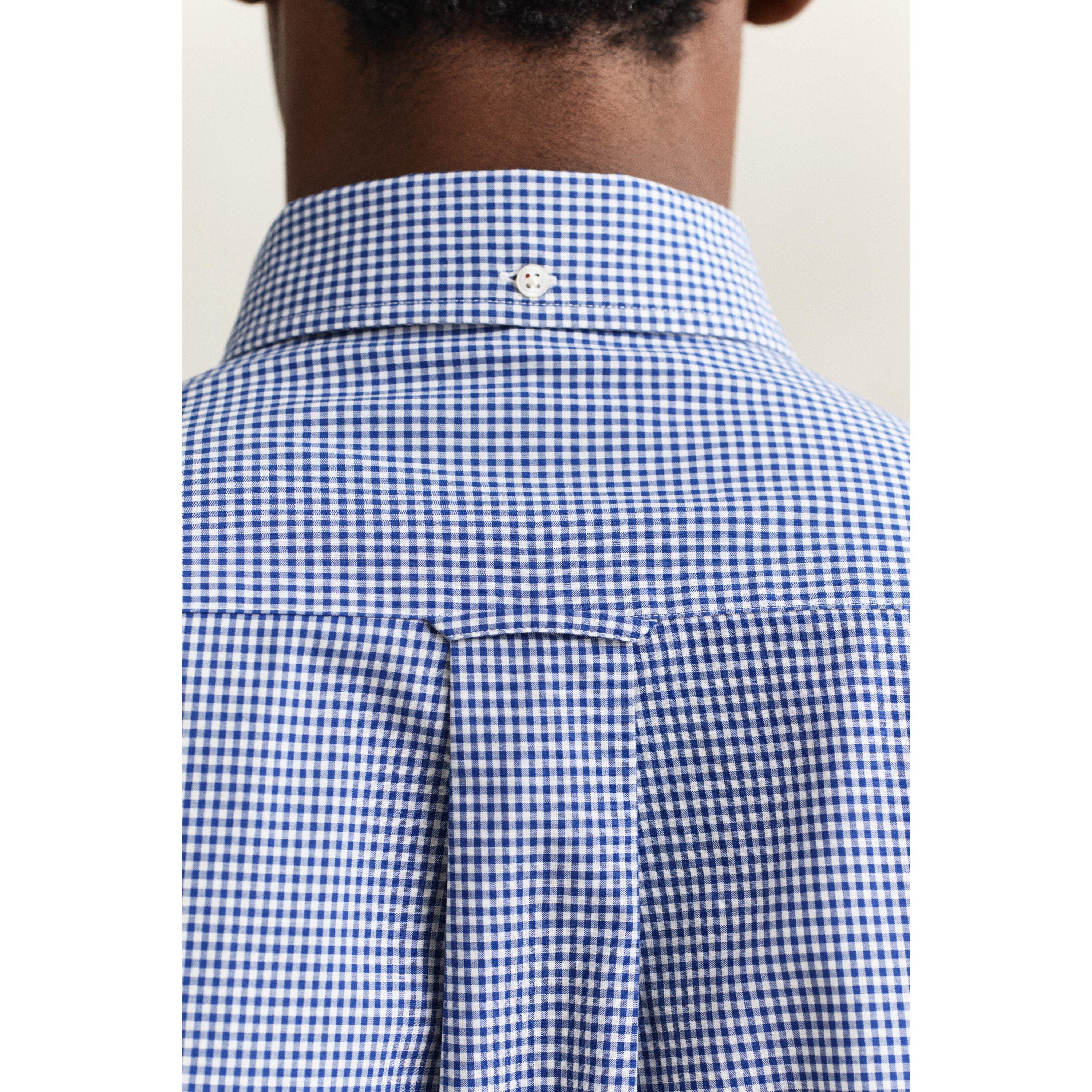 Collge Blue 436 - Gant - Men's Gingham Long Sleeve Patterned Shirt - 6