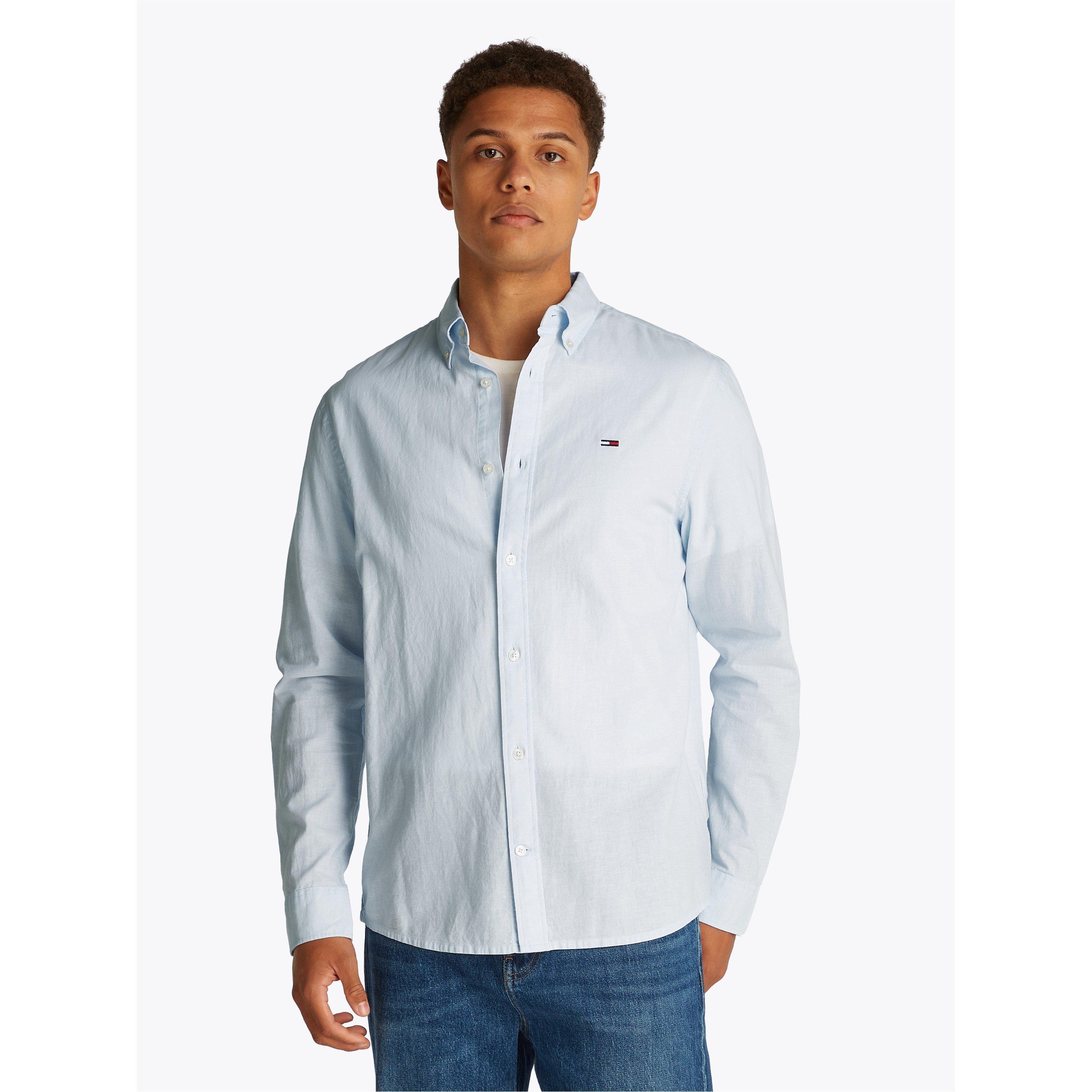 Dolce Blu - Tommy Jeans - Men's Regular Linen Long-Sleeve Plain Shirt - 2