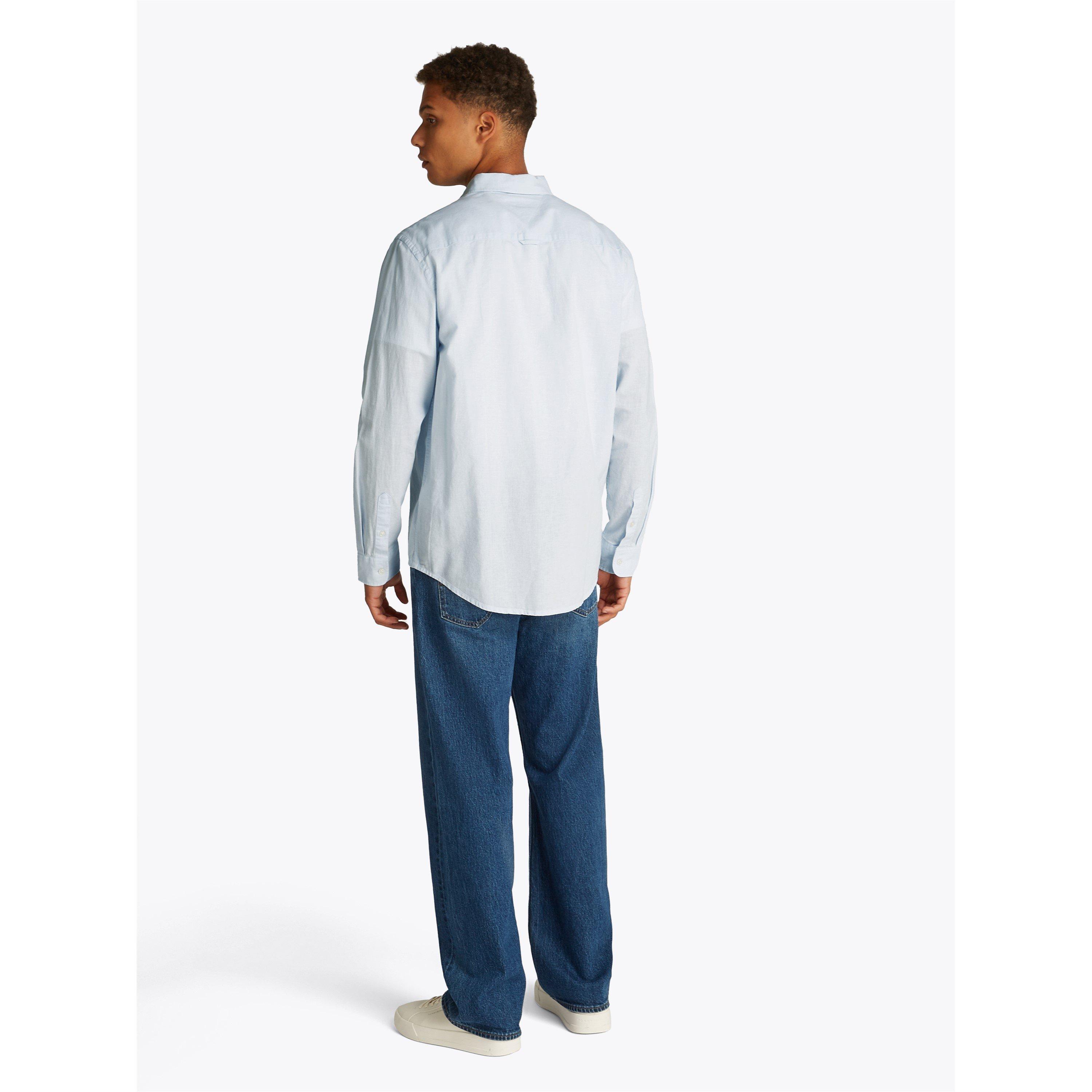 Dolce Blu - Tommy Jeans - Men's Regular Linen Long-Sleeve Plain Shirt - 4