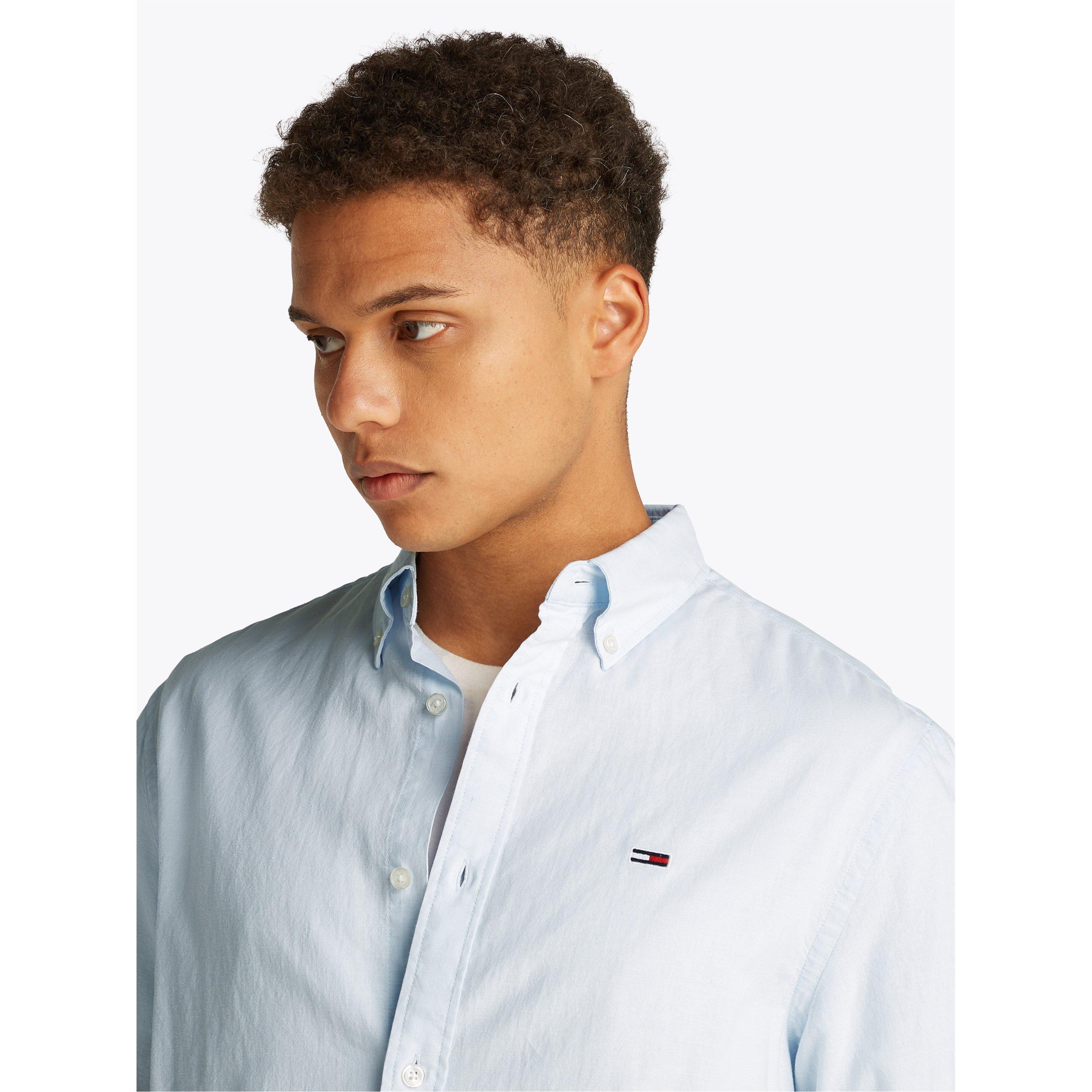 Dolce Blu - Tommy Jeans - Men's Regular Linen Long-Sleeve Plain Shirt - 5