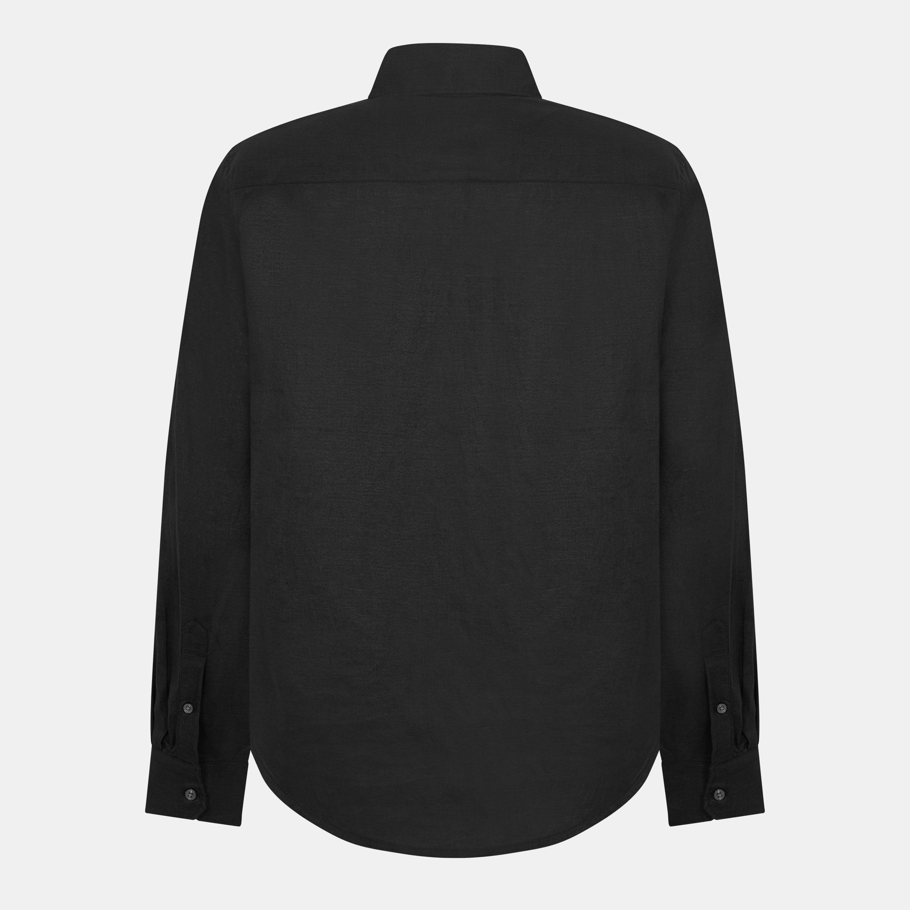 Jet Black - Diesel - Men's Emil Long-Sleeve Plain Shirt - 2
