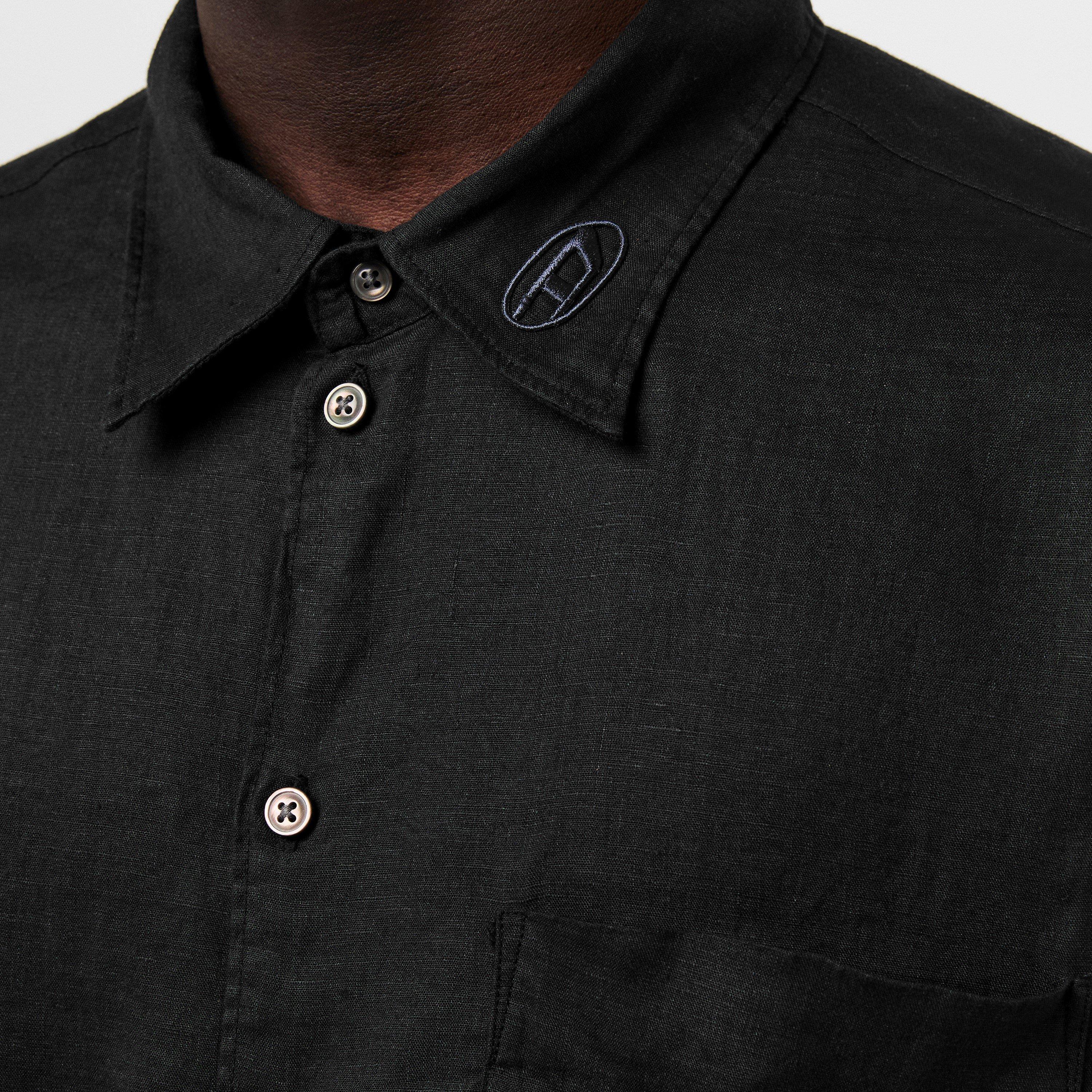 Jet Black - Diesel - Men's Emil Long-Sleeve Plain Shirt - 5