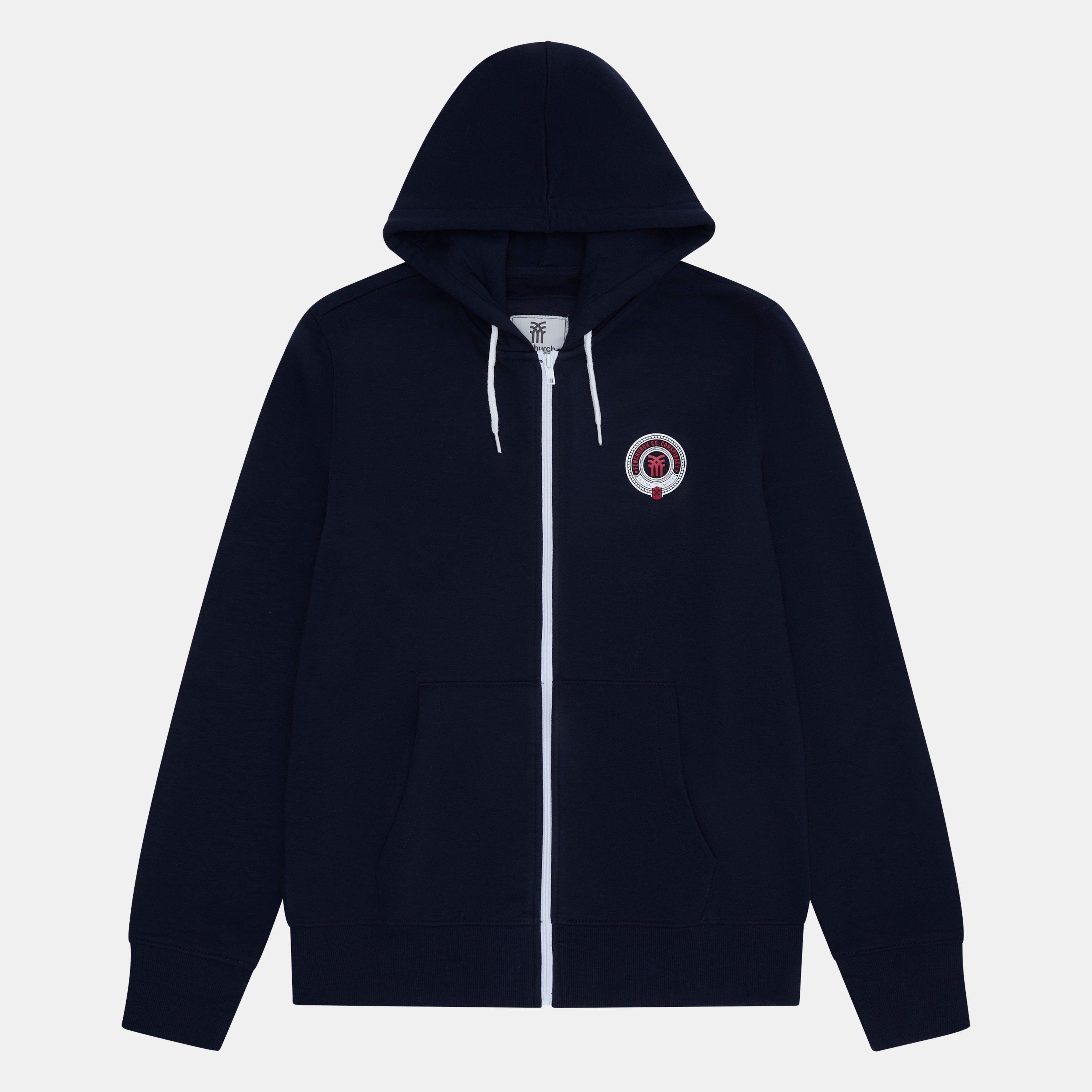 Navy - Fenchurch - Men's Crest Full Zip Fleece Jacket - 1