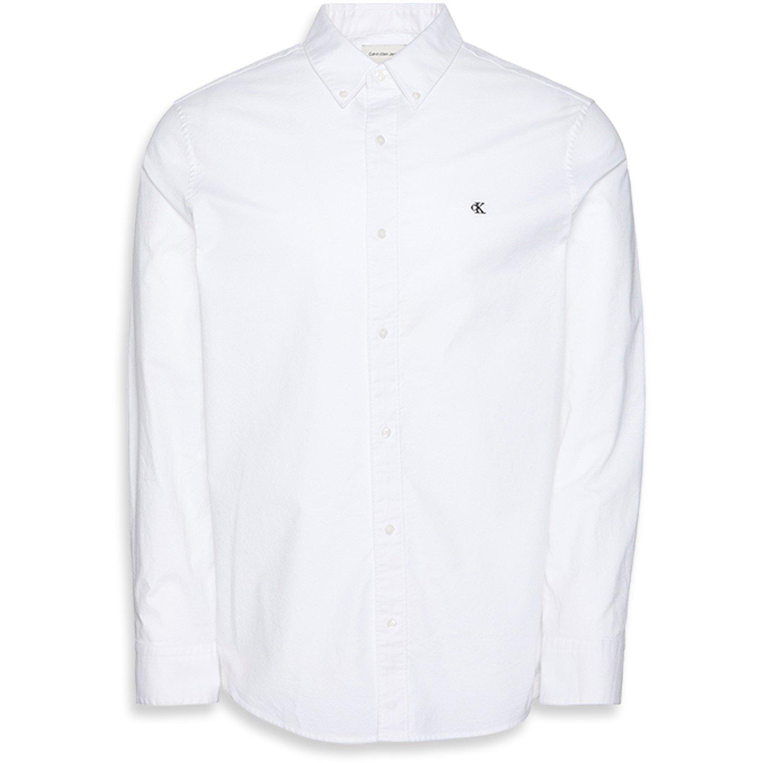 Calvin Klein Jeans Men's Long Sleeve Oxford Shirt - Brilliant White - XL