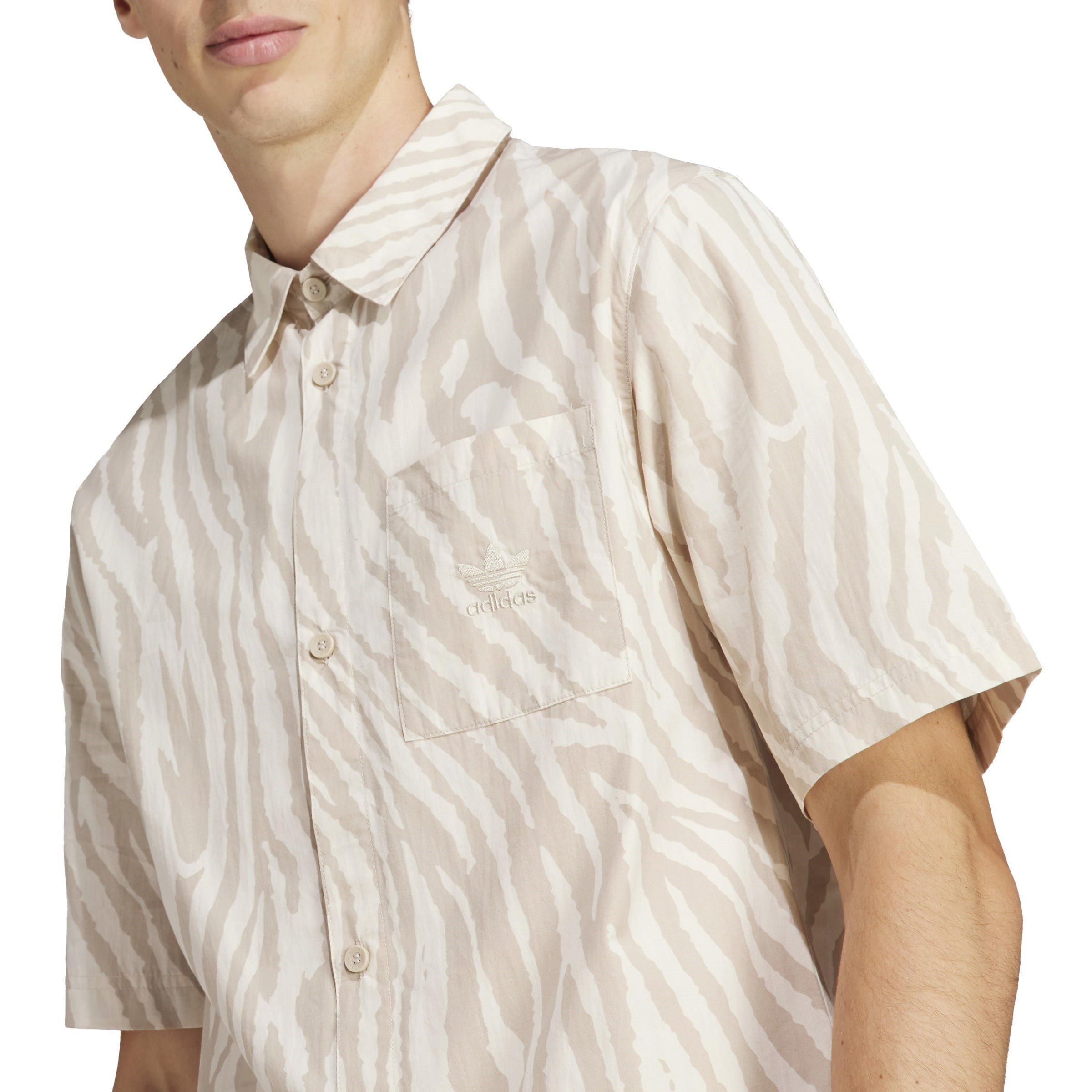 Beige - adidas - Animal All Over Print Short-Sleeve Shirt - 5