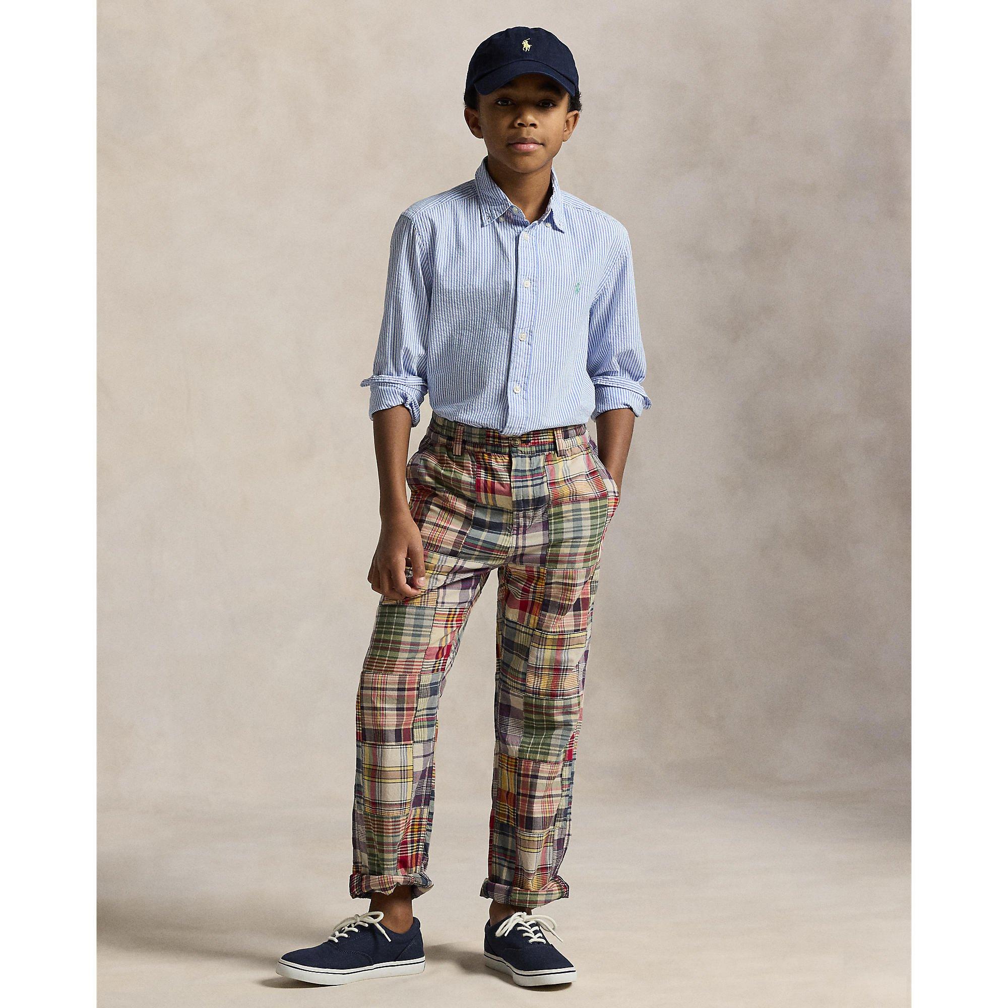 Blue White - Polo Ralph Lauren - Long Sleeve Striped Shirt Juniors - 5