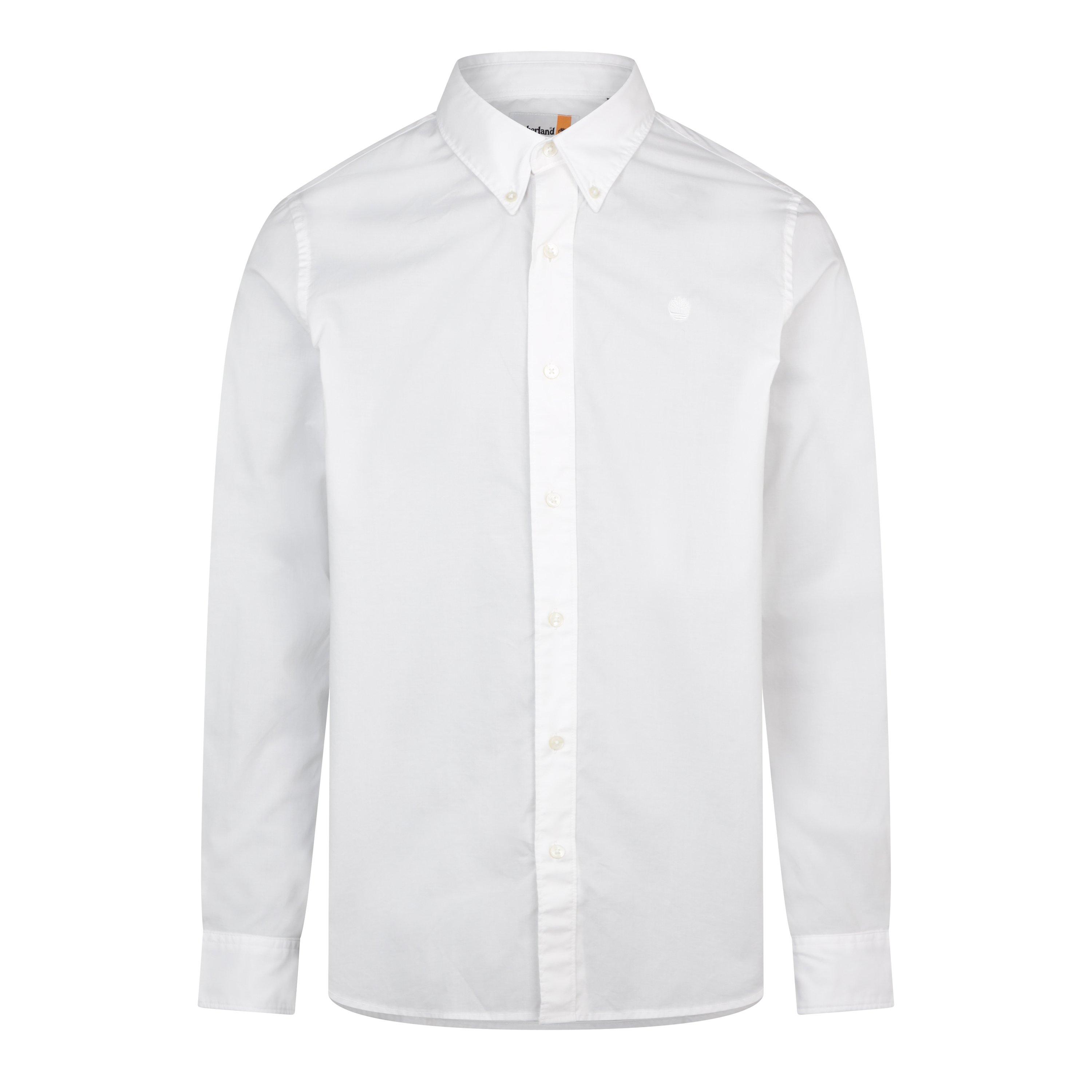 White - Timberland - Timberland Long Sleeve Stretch Poplin Shirt Bl - 1