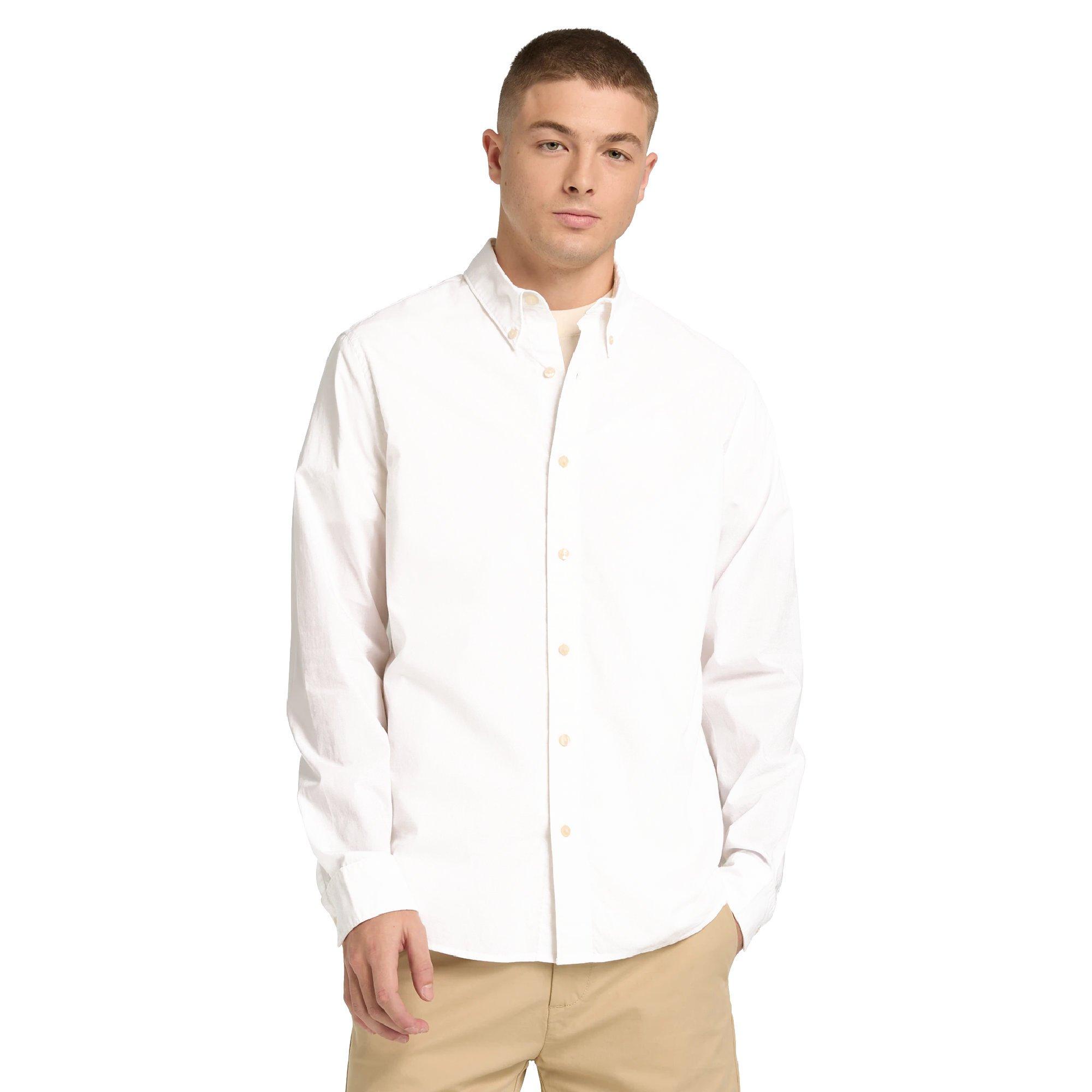 White - Timberland - Timberland Long Sleeve Stretch Poplin Shirt Bl - 3