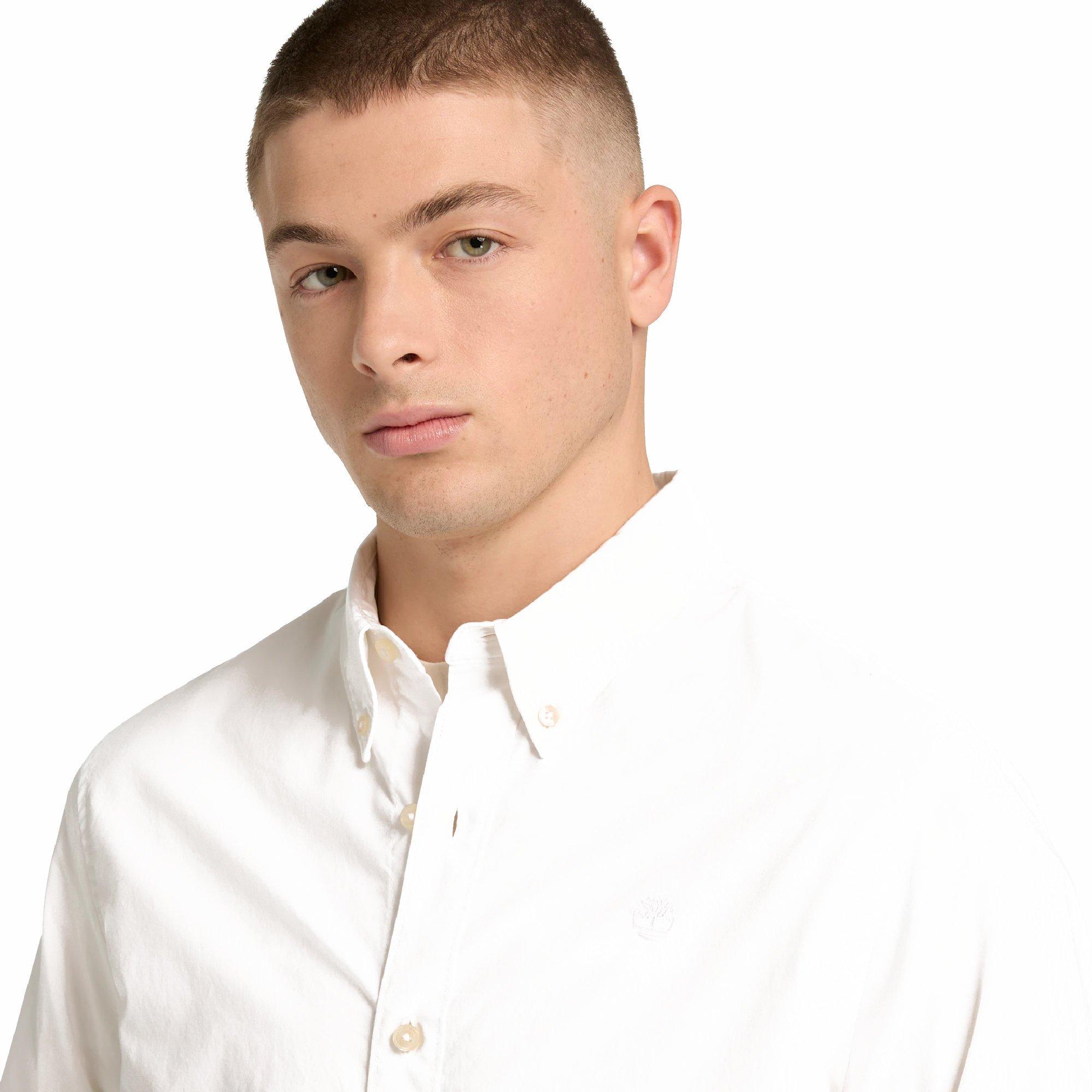 White - Timberland - Timberland Long Sleeve Stretch Poplin Shirt Bl - 6
