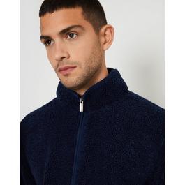 Threadbare Zip Through Borg Top Mens